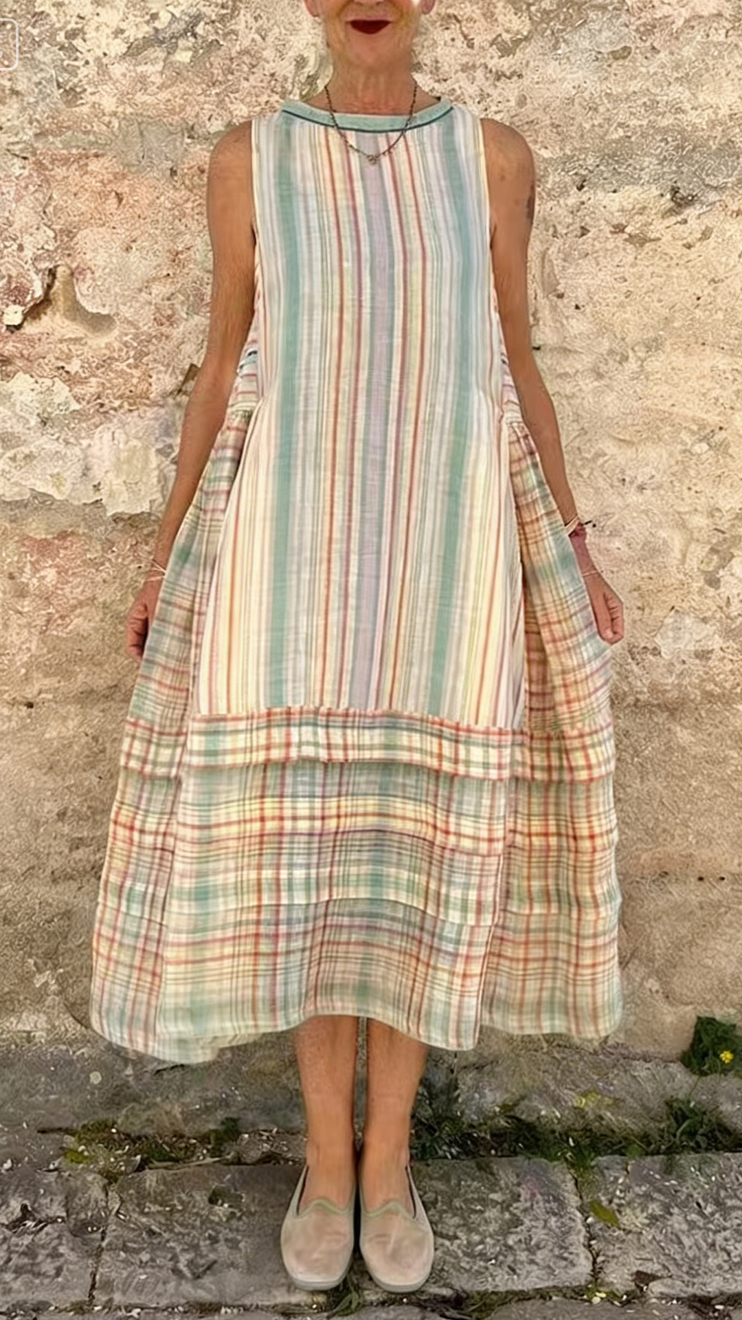Fashionable round-neck sleeveless flared dress - Nordfashionstorm - Women's Clothing, Fashion for You - Nordfashionstorm.com