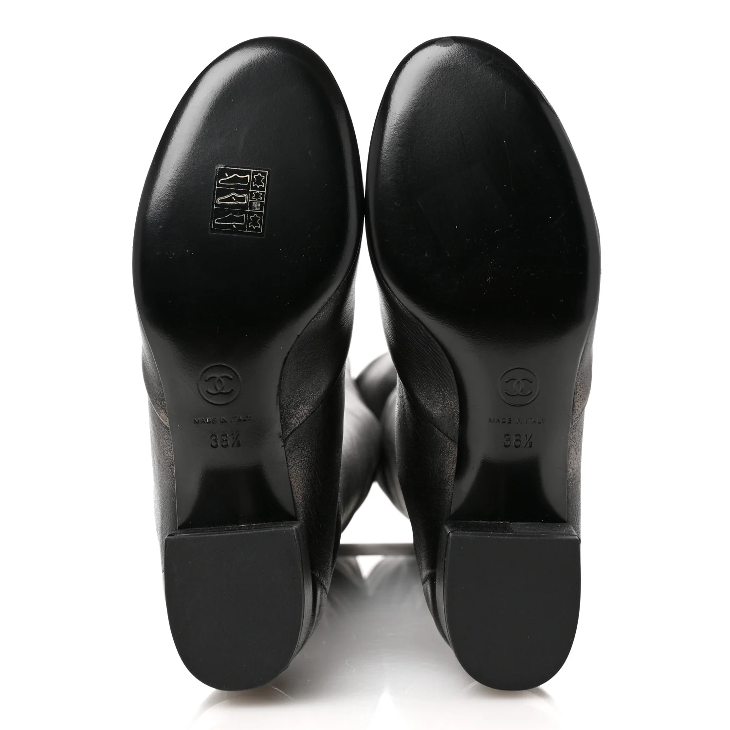 Metallic Lambskin Star Fantasy High Boots 36.5 Dark Grey - Top Club