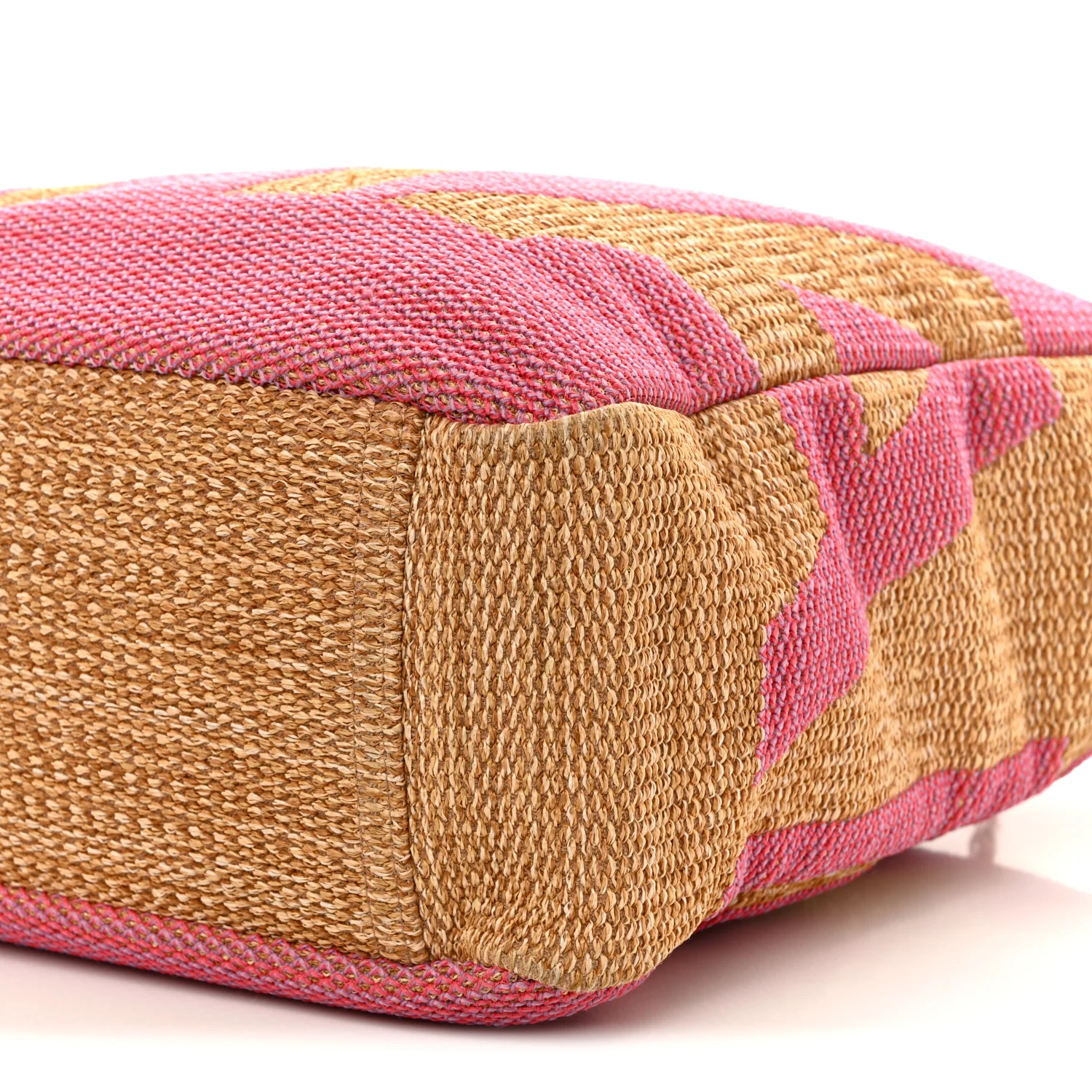 Mixed Fibers Large Shopping Bag Pink Beige - Top Club