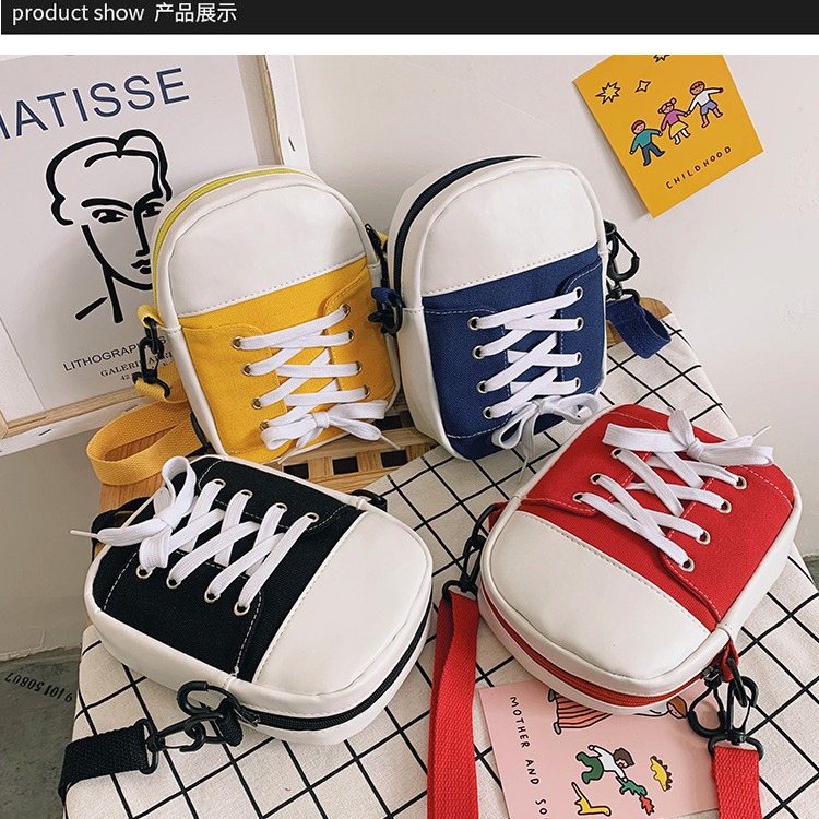 Fashionable canvas bag for women, new 2020 Korean version women's shoulder bag, candy-colored small round bag, stylish and unique women's bag