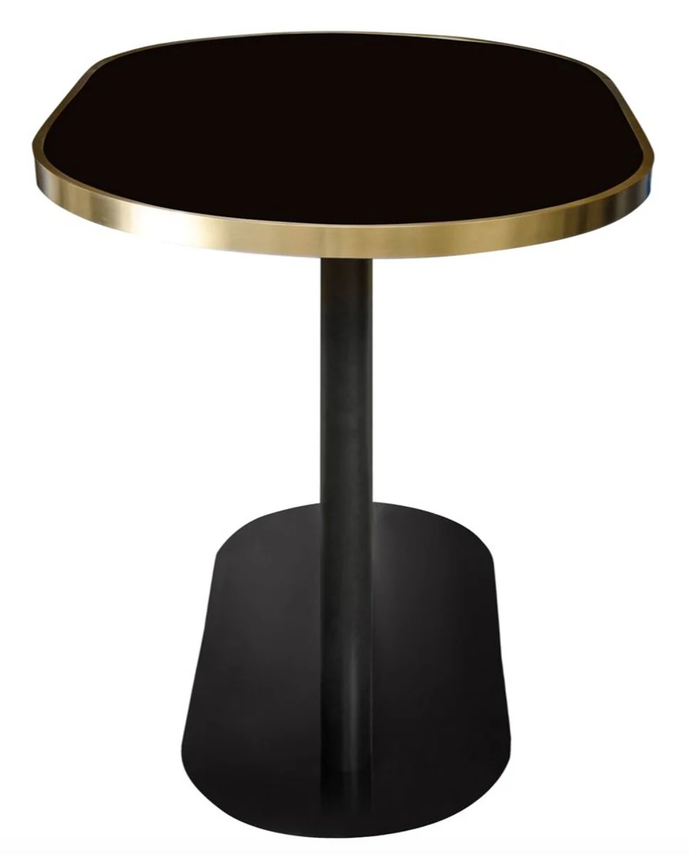 Luxury dining table black / gold 110 x 70 x H. 76 cm - designer dining room furniture