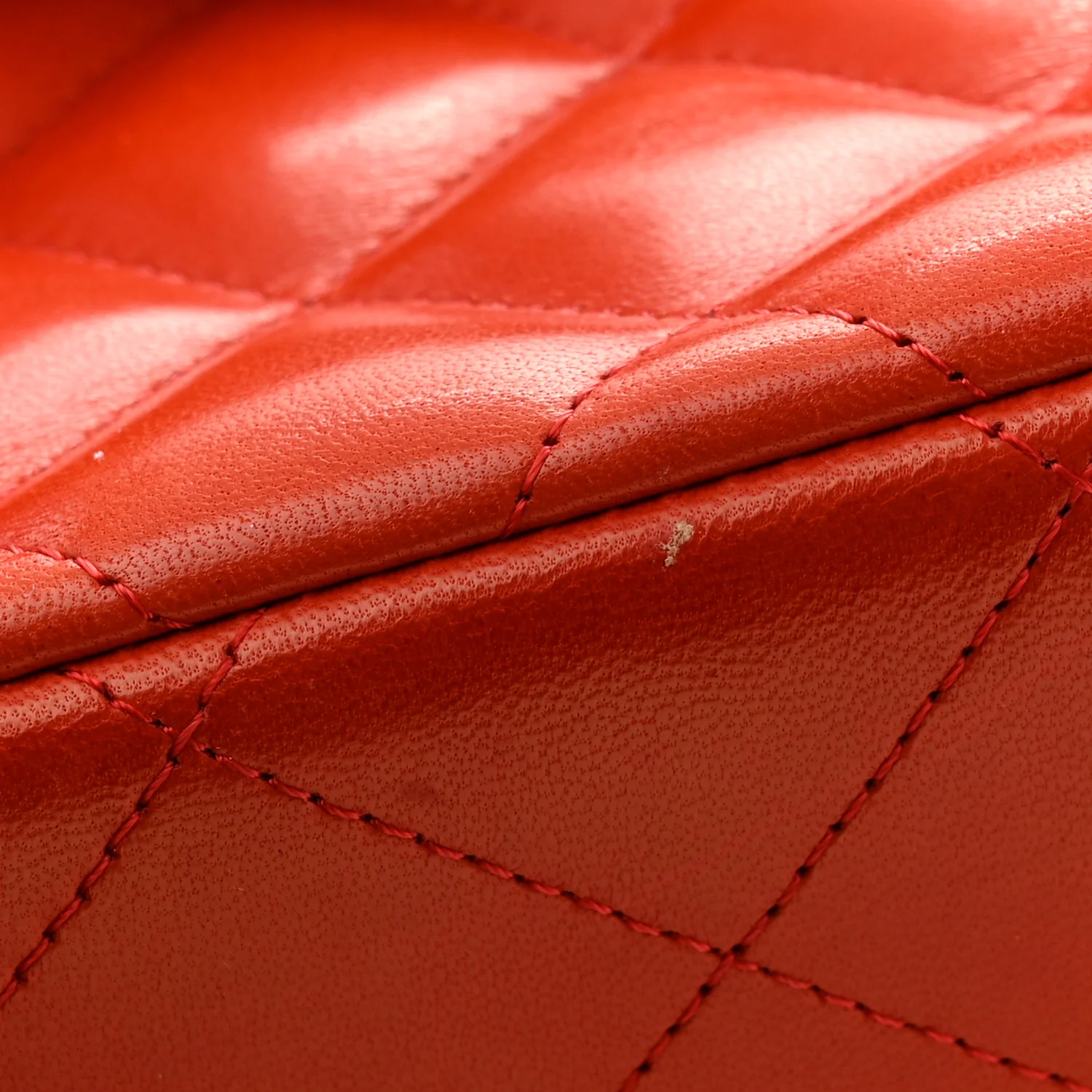Lambskin Quilted Jumbo Double Flap Red - Top Club