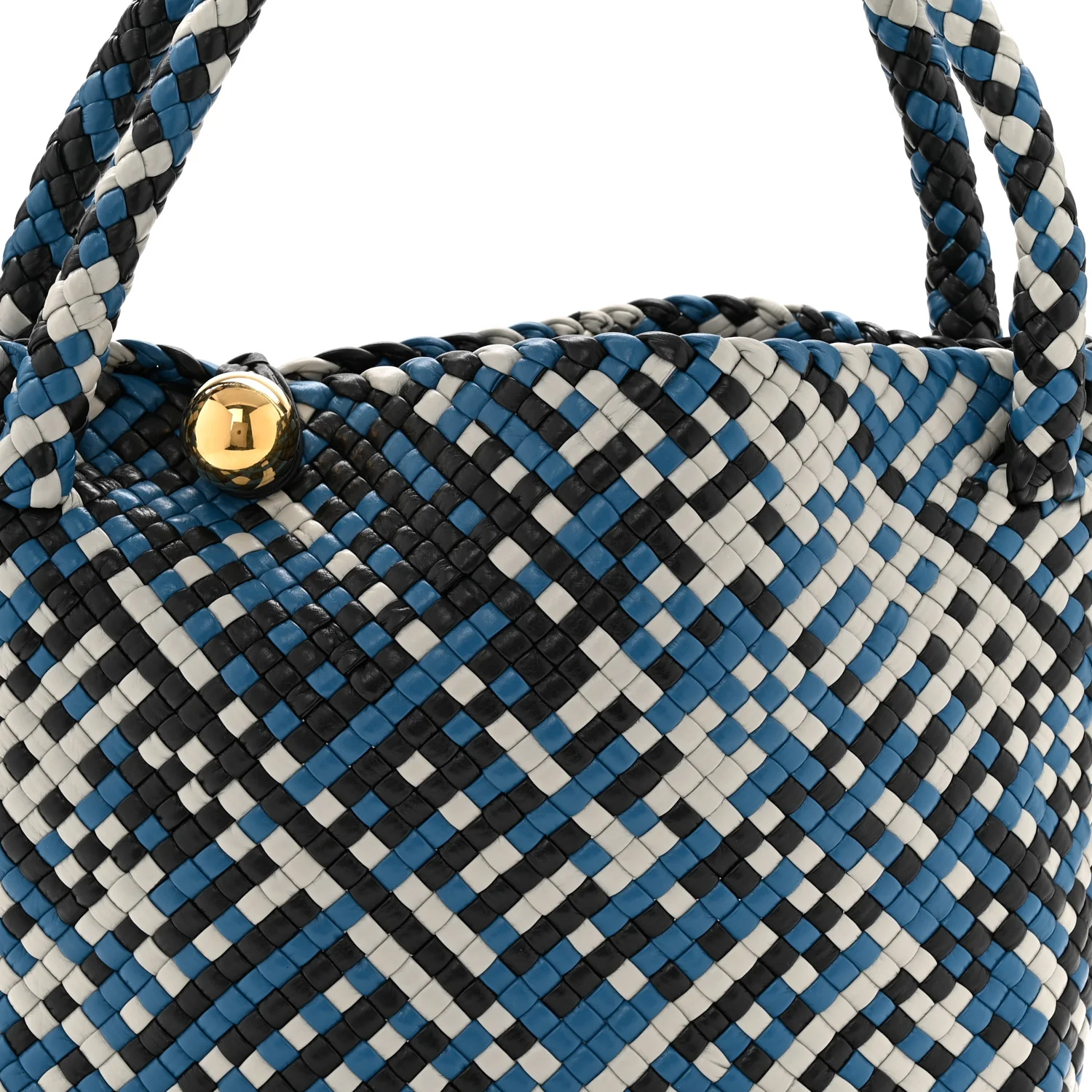 Calfskin Intreccio Tricolor Tosca Shoulder Bag Black Agate Grey Deep Pacific - Top Club