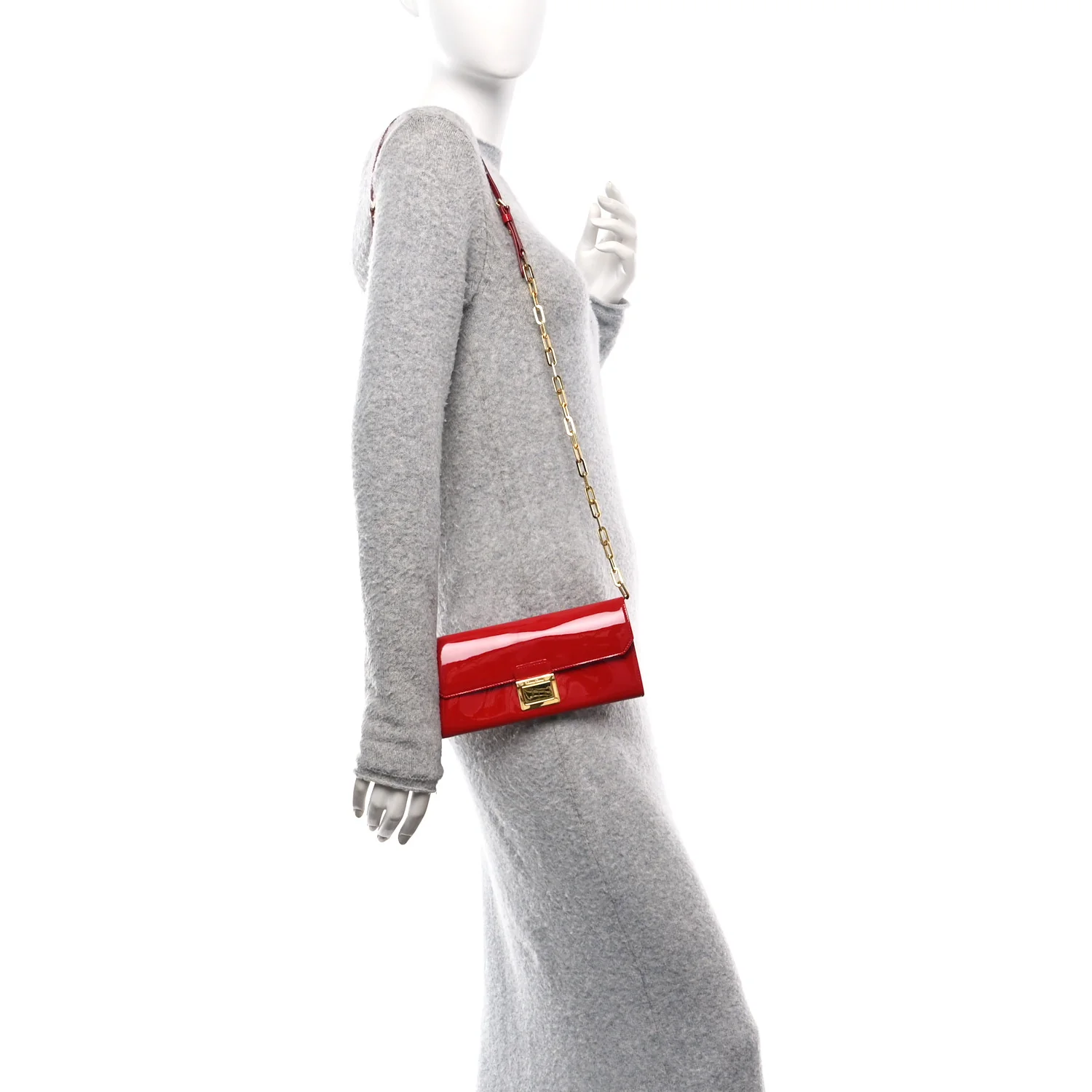 Vernice Madras Wallet On Chain Rosso