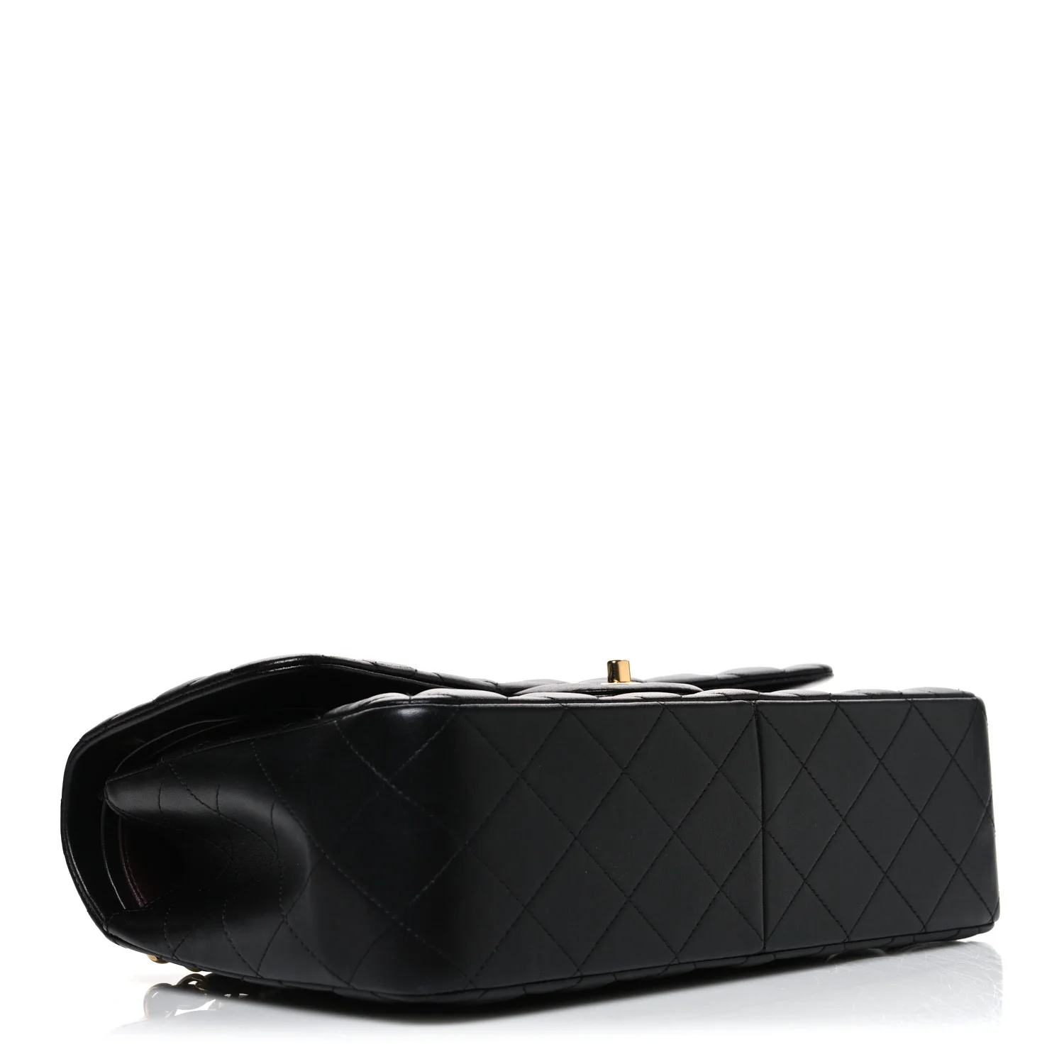 Lambskin Quilted Jumbo Double Flap Black - Top Club