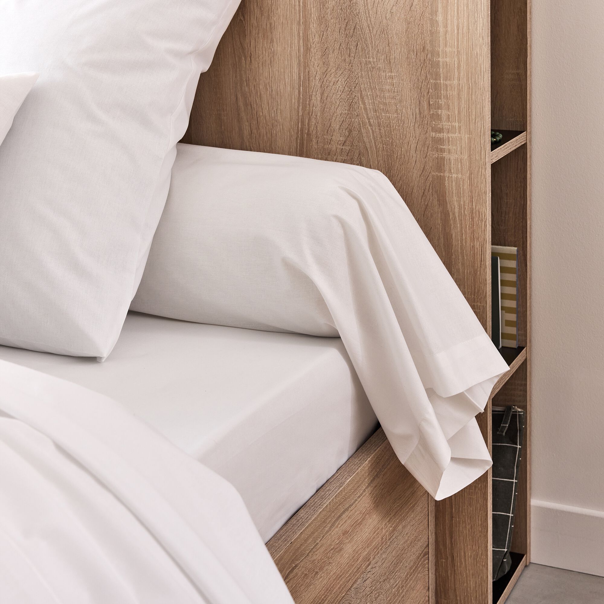 CALANQUES - Taie de traversin en coton - blanc 43x190cm