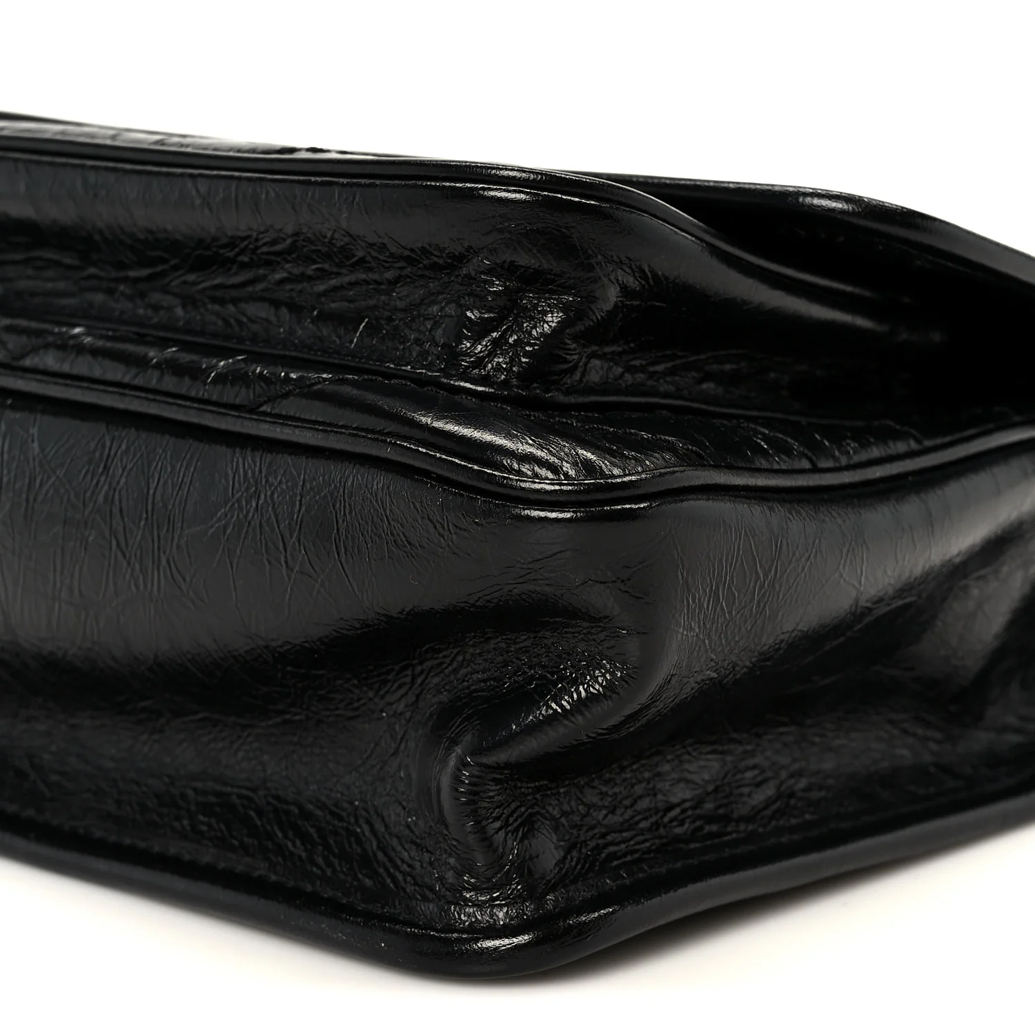 Crinkled Calfskin Matelasse Monogram Baby Niki Chain Satchel Black - Top Club
