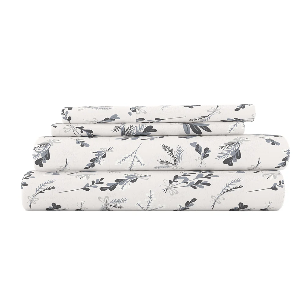 Botanical 4-Piece Flannel Sheet Set (Sale)