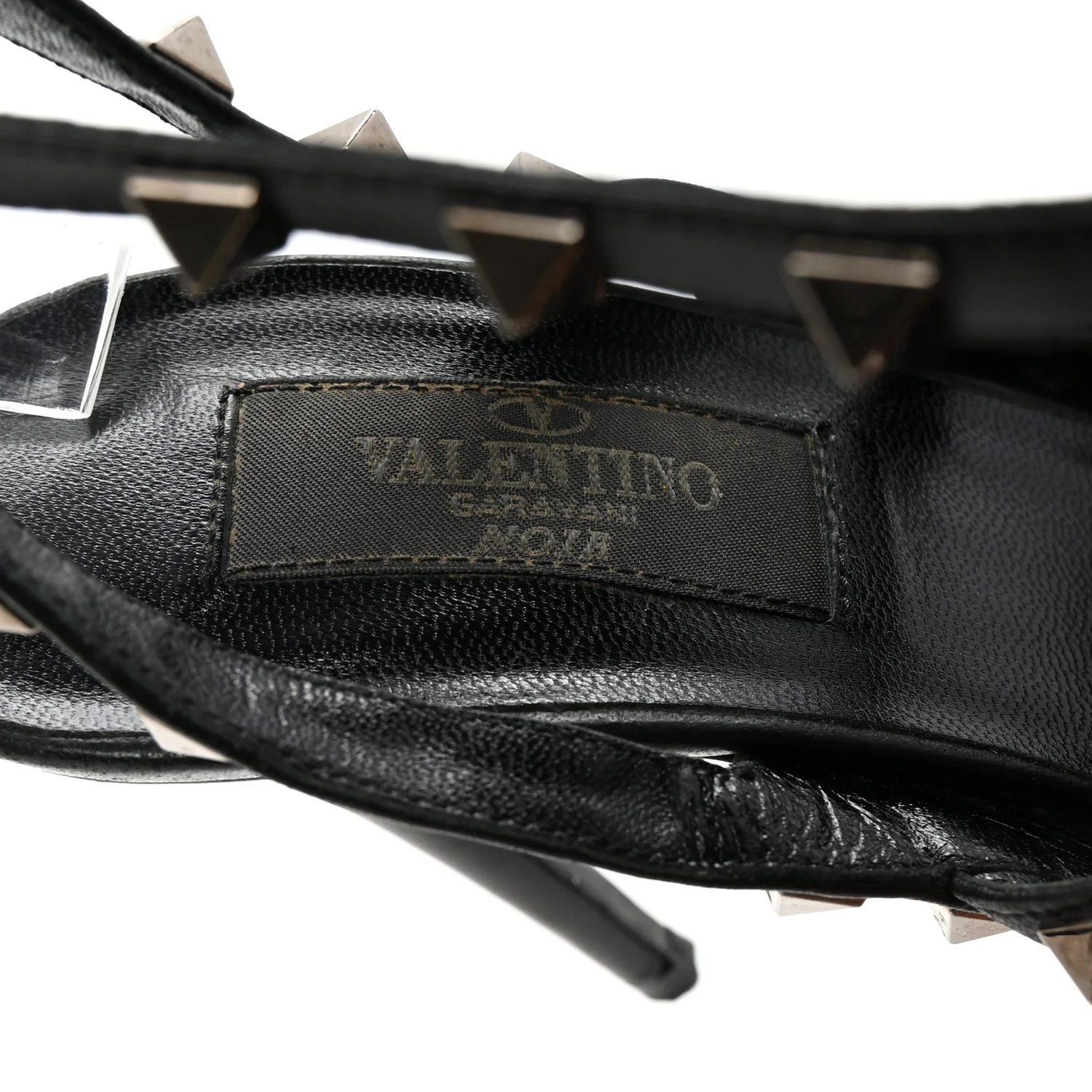 Calfskin Nappa Rockstud Ankle Strap 100mm Pumps 37 Black - Top Club