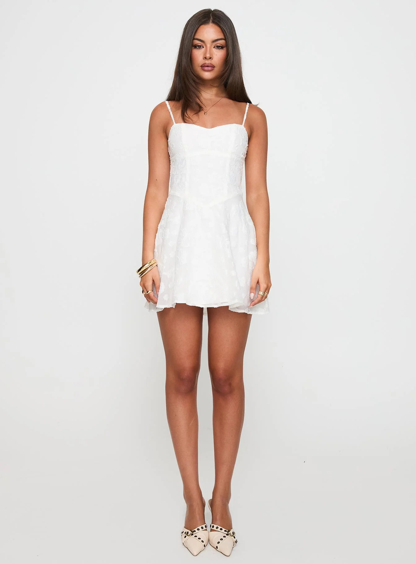 New Chapters Broderie Mini Dress White