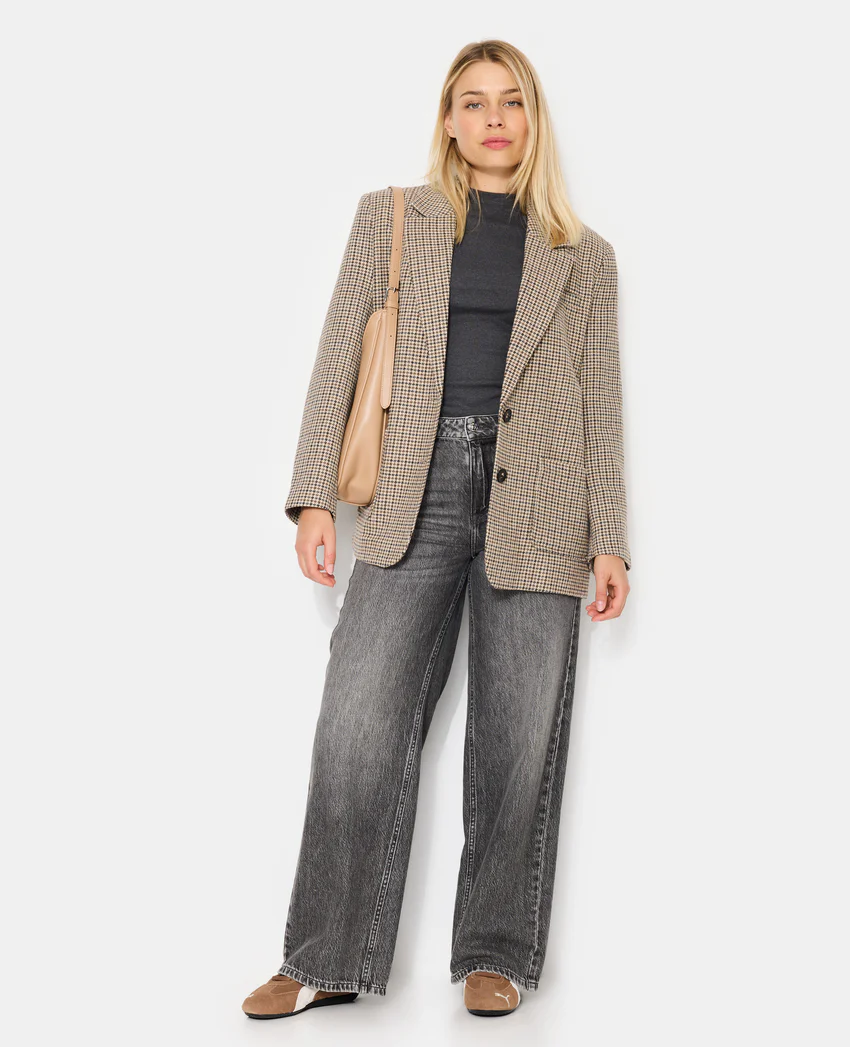 Pimkie Veste blazer oversize en tissu chaud motif pied-de-poule