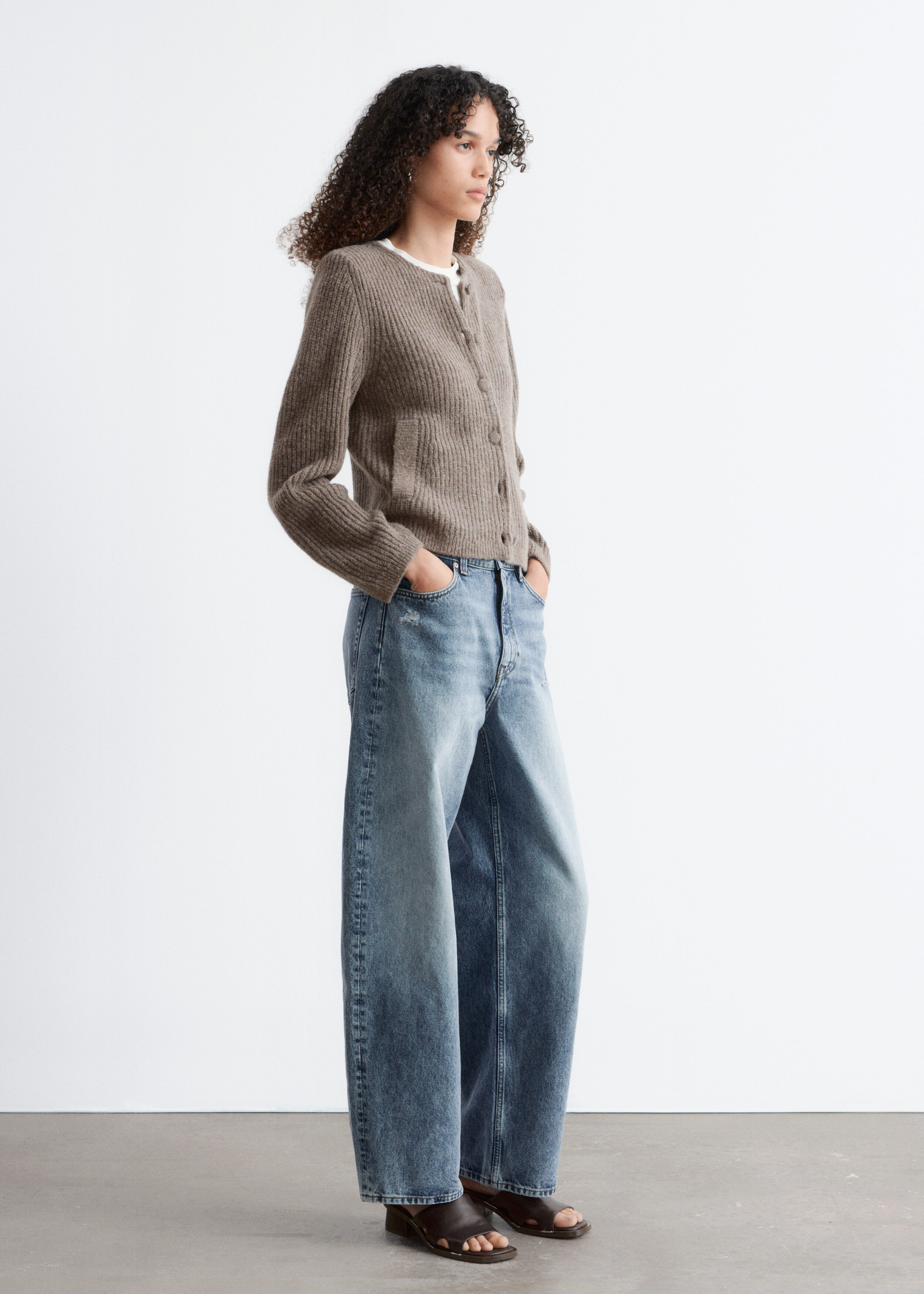 & Other Stories RIB-KNIT CARDIGAN