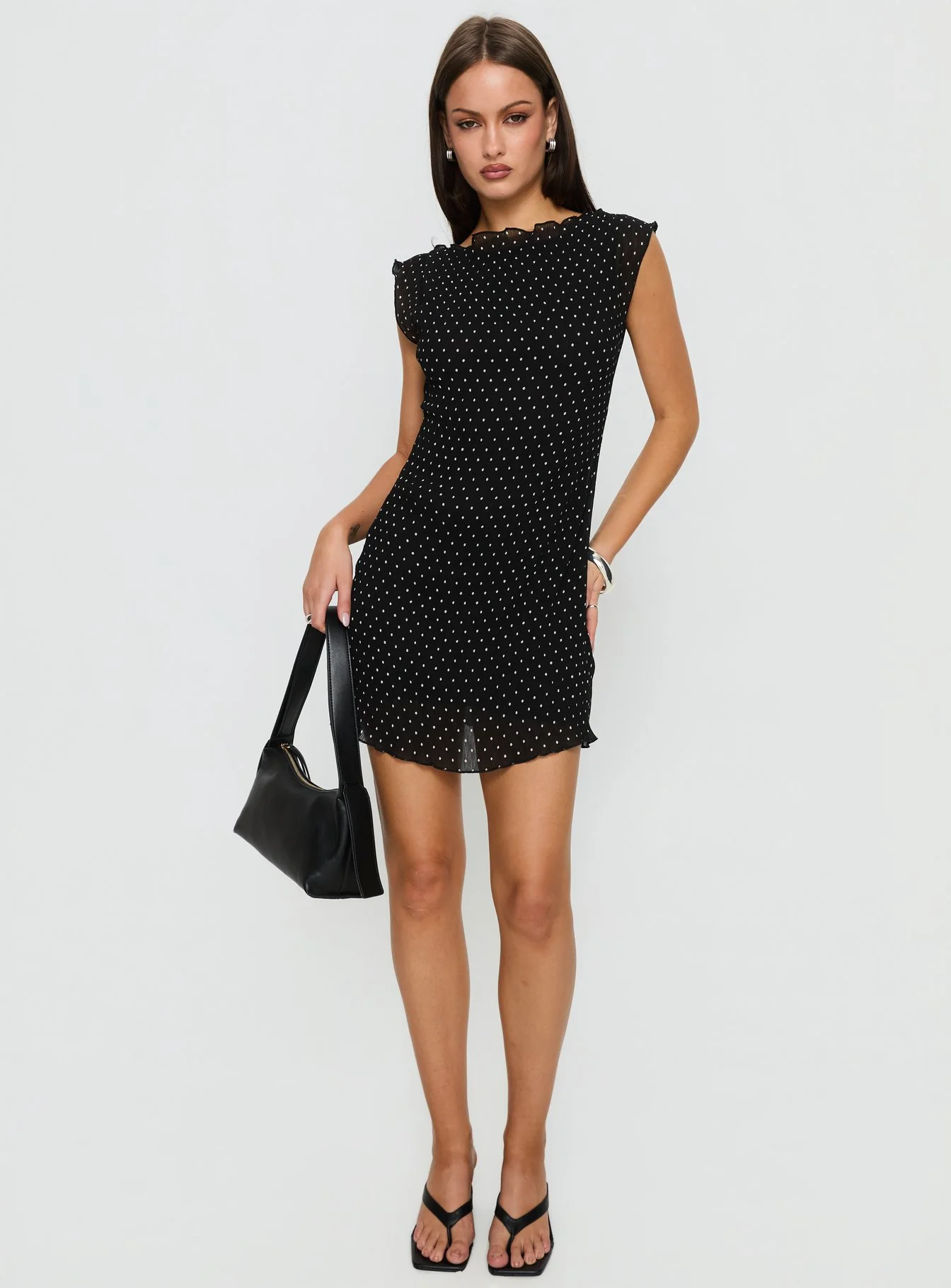 Mariner Mini Dress Noir Polka
