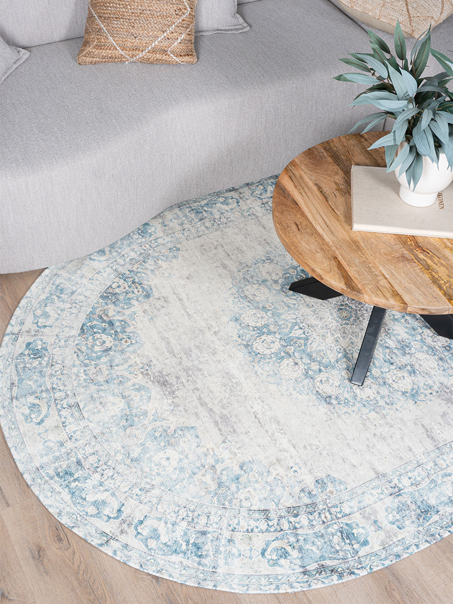 Vloerkleed Viola blue - Ovaal 160 x 230 cm