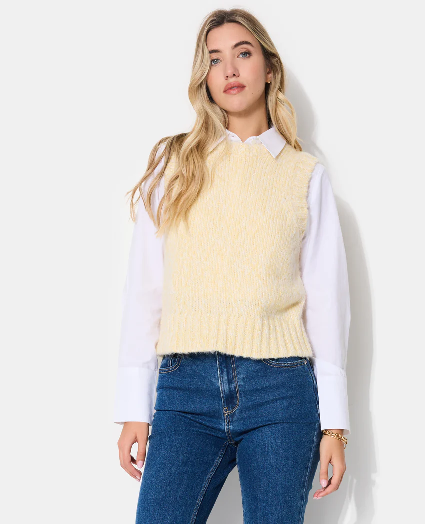 Pimkie Pull sans manches en maille moulinée