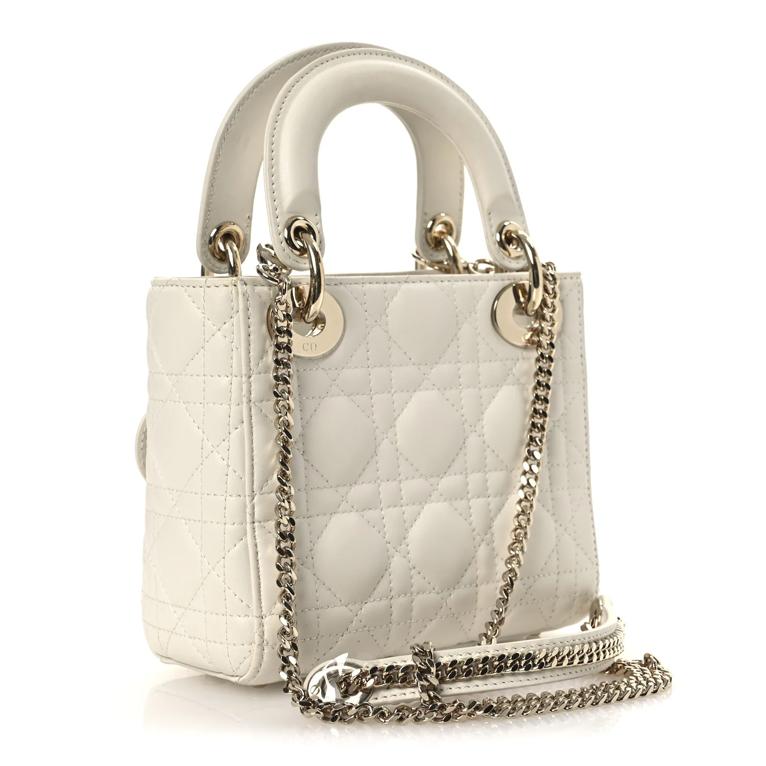 Lambskin Cannage Mini Lady Dior White - Top Club