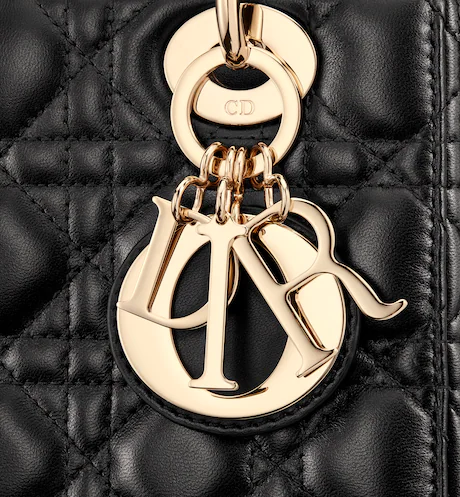 SMALL LADY D MY ABCD BAG Black Cannage Lambskin - Top Club