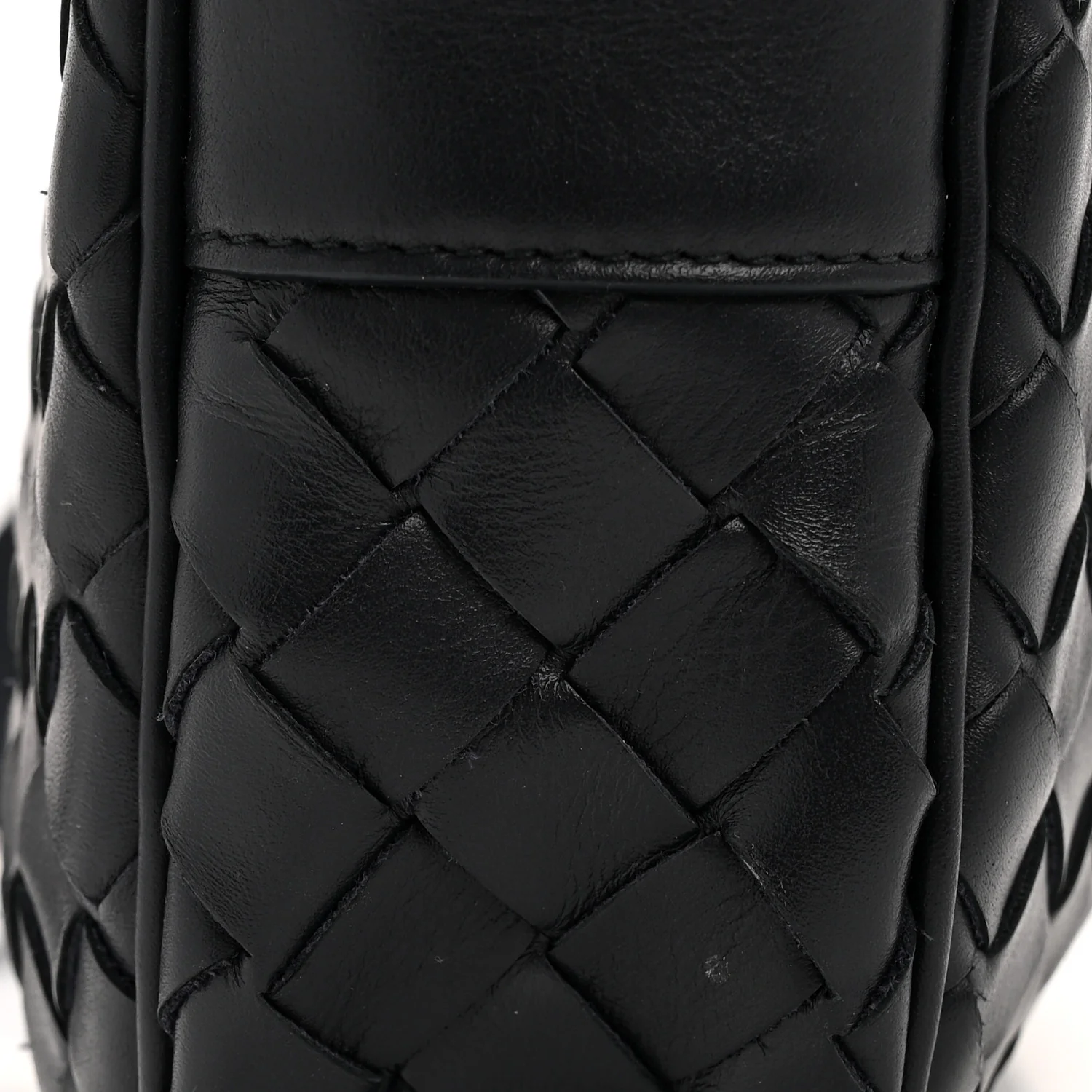 Calfskin Intrecciato Small Camera Bag Navy - Top Club