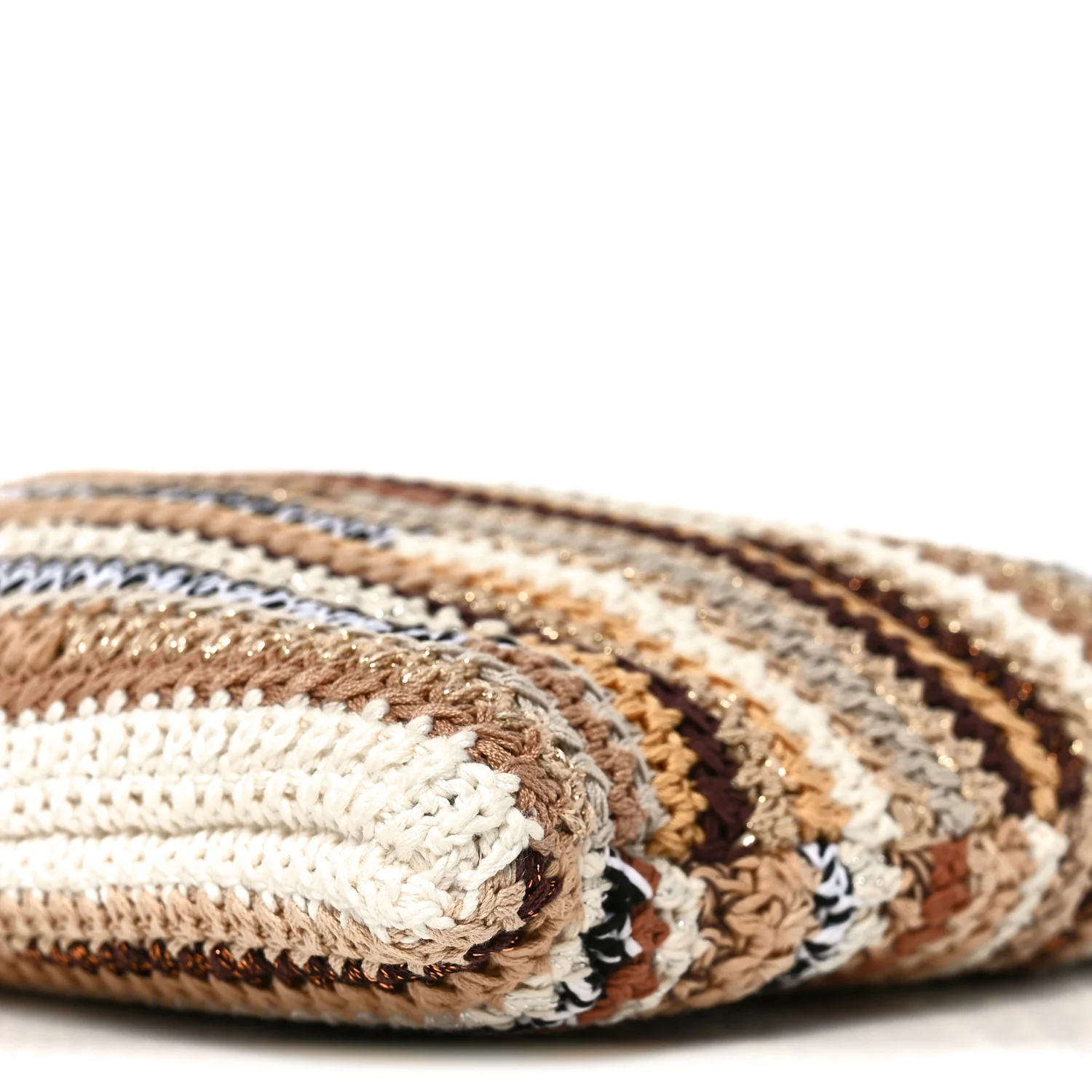 Cotton Crochet Stripe Vertical Tote Bag Naturale - Top Club
