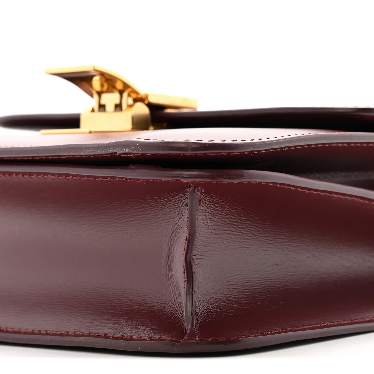 Liege Calfskin Teen Classic Box Flap Bag Burgundy - Top Club