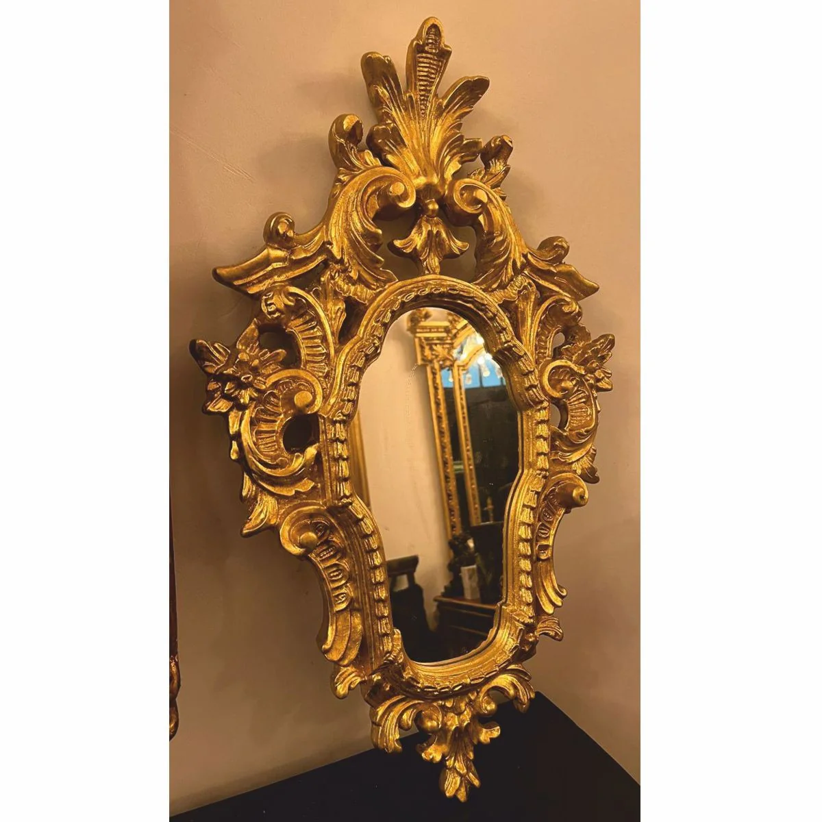 Baroque mirror gold H. 64 cm - Baroque style wall mirror