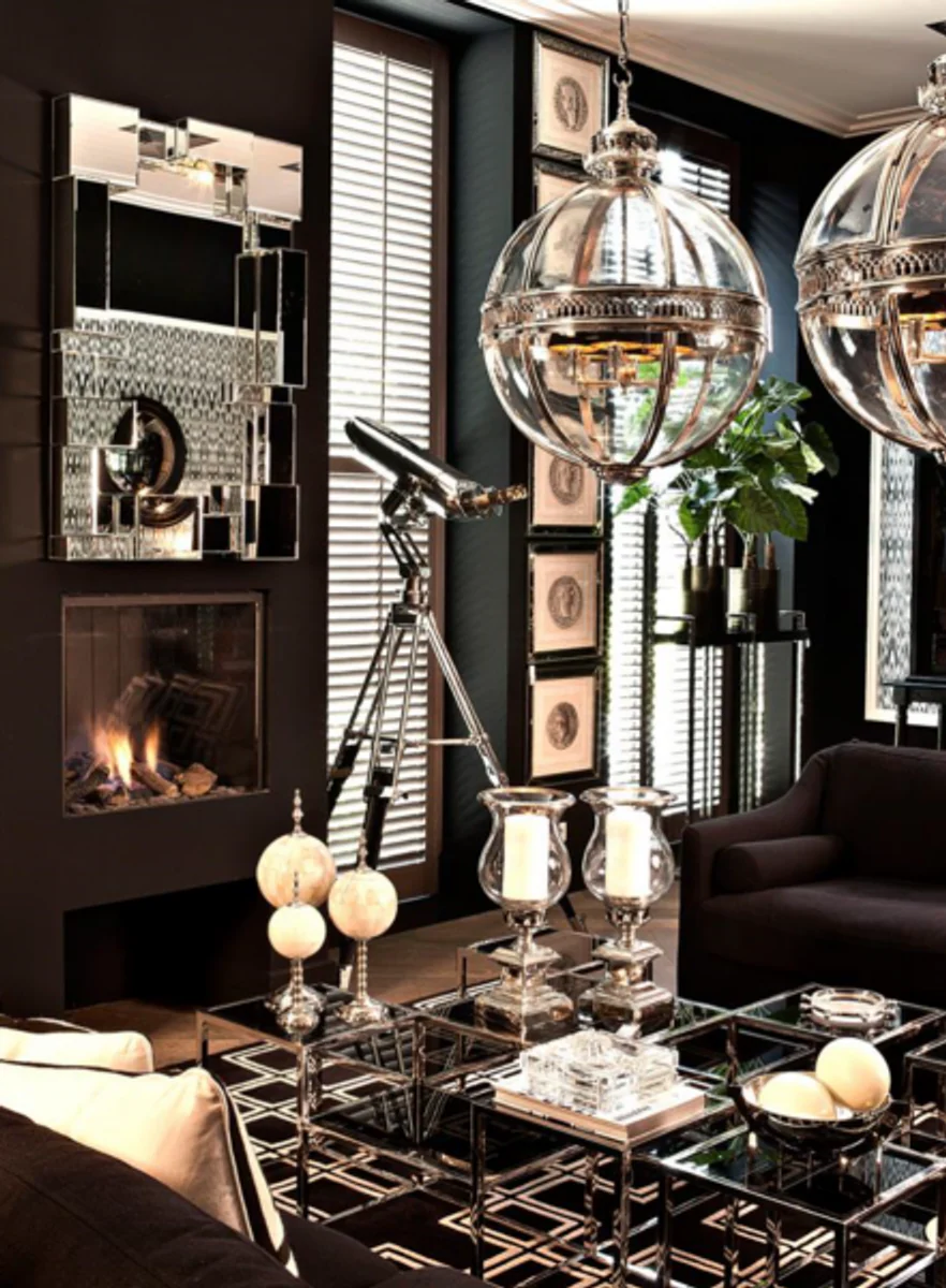 Luxury Art Deco Designer Coffee Table with Smoked Glass - Living Room Salon Table - Luxury Collection