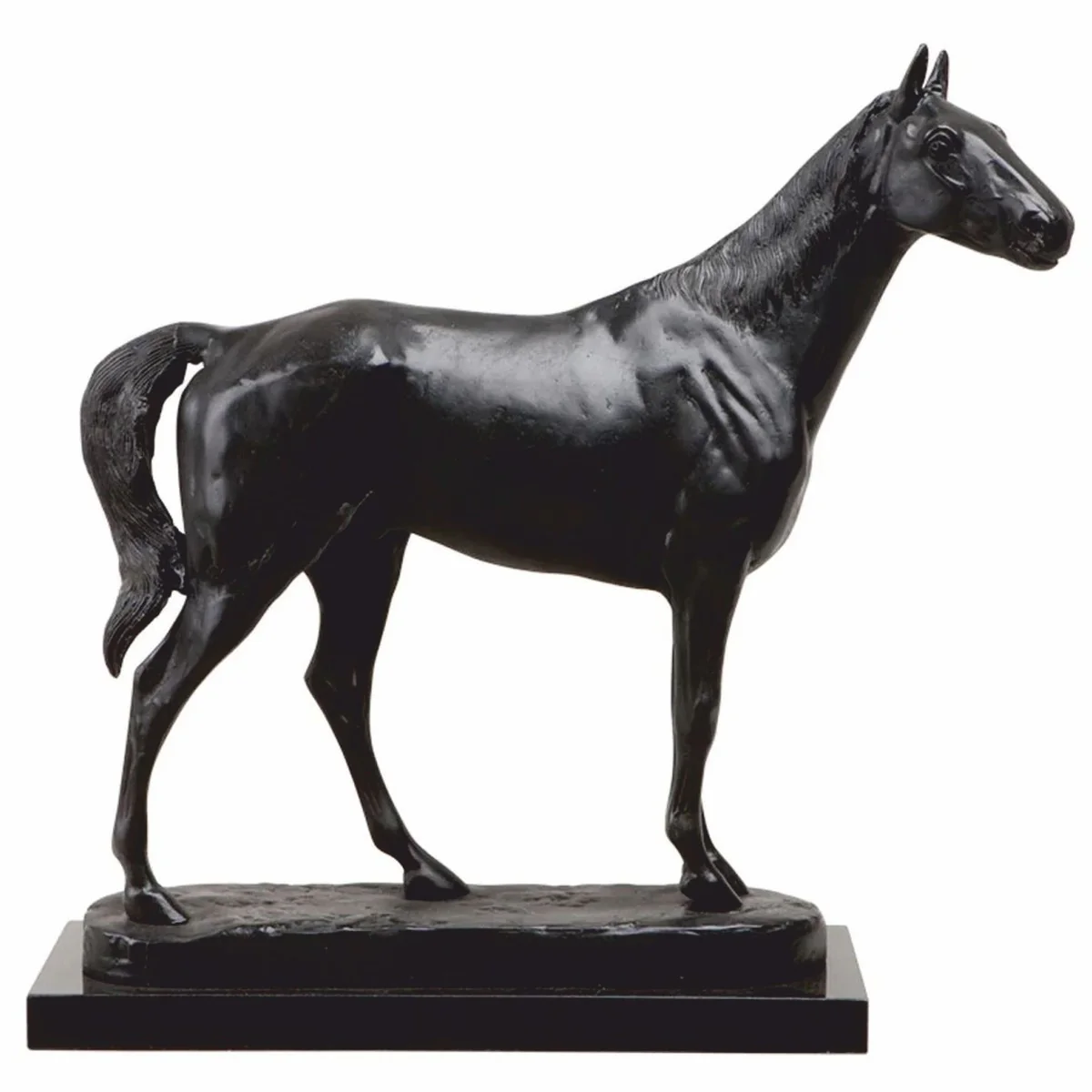 Luxury decorative sculpture horse antique bronze / black 58 cm - decorative figure