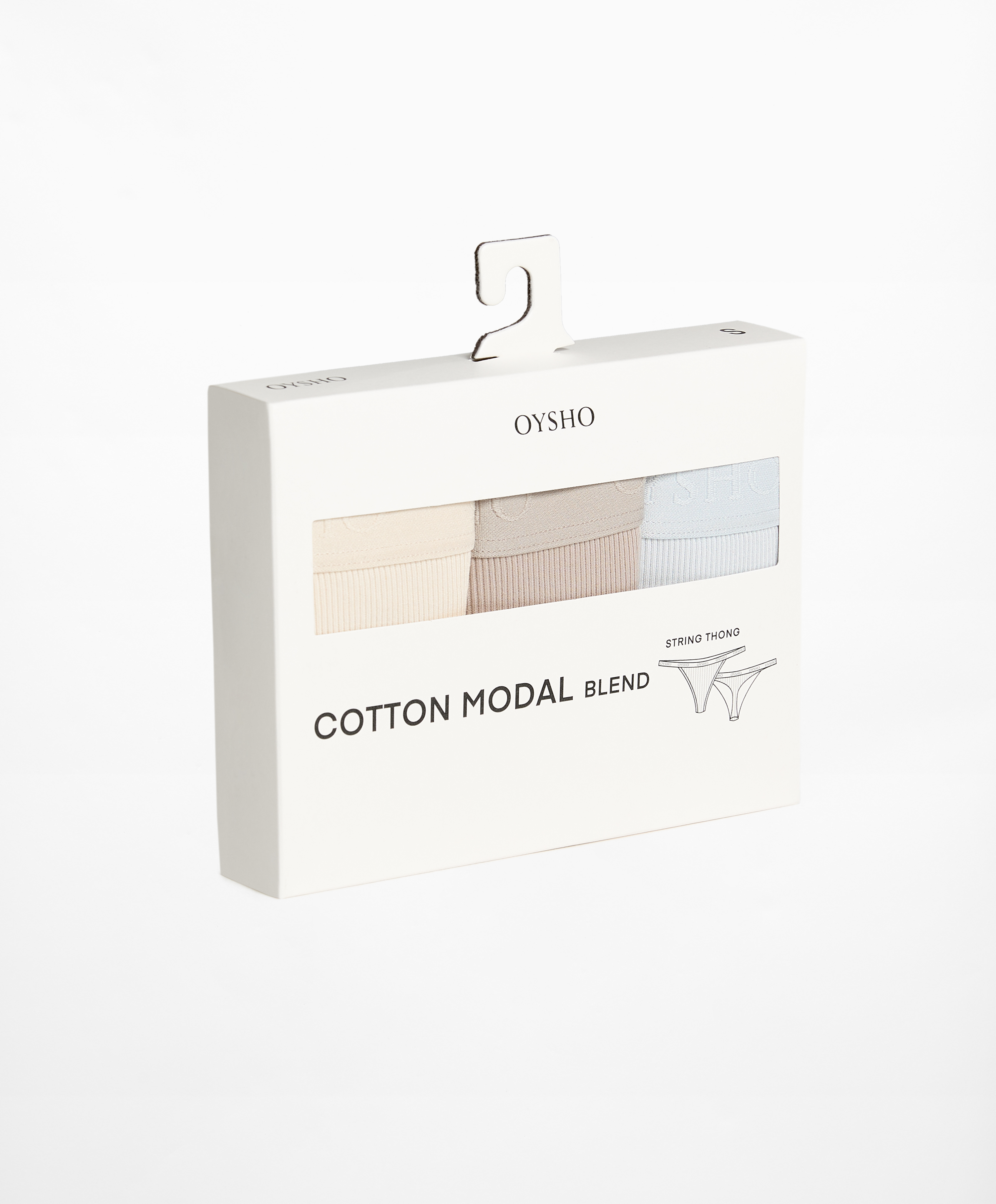OYSHO 3 cotton blend thongs with logo