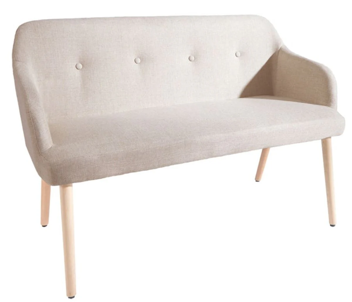 Bench natural color 116 cm - padded solid wood bench