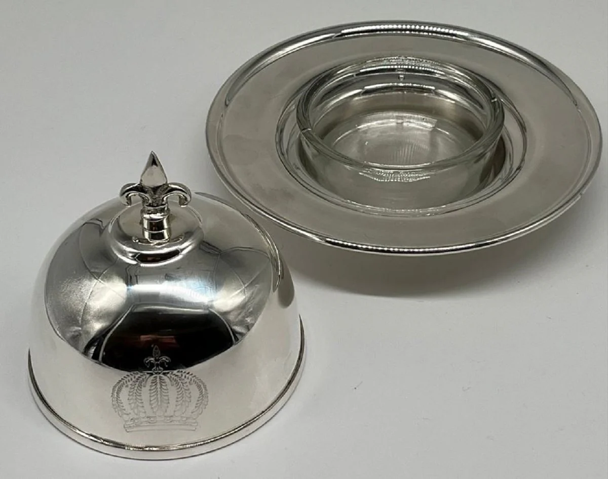 Pompöös by Luxury Baroque Caviar Bowl with Lid Silver - designed by Harald Glööckler