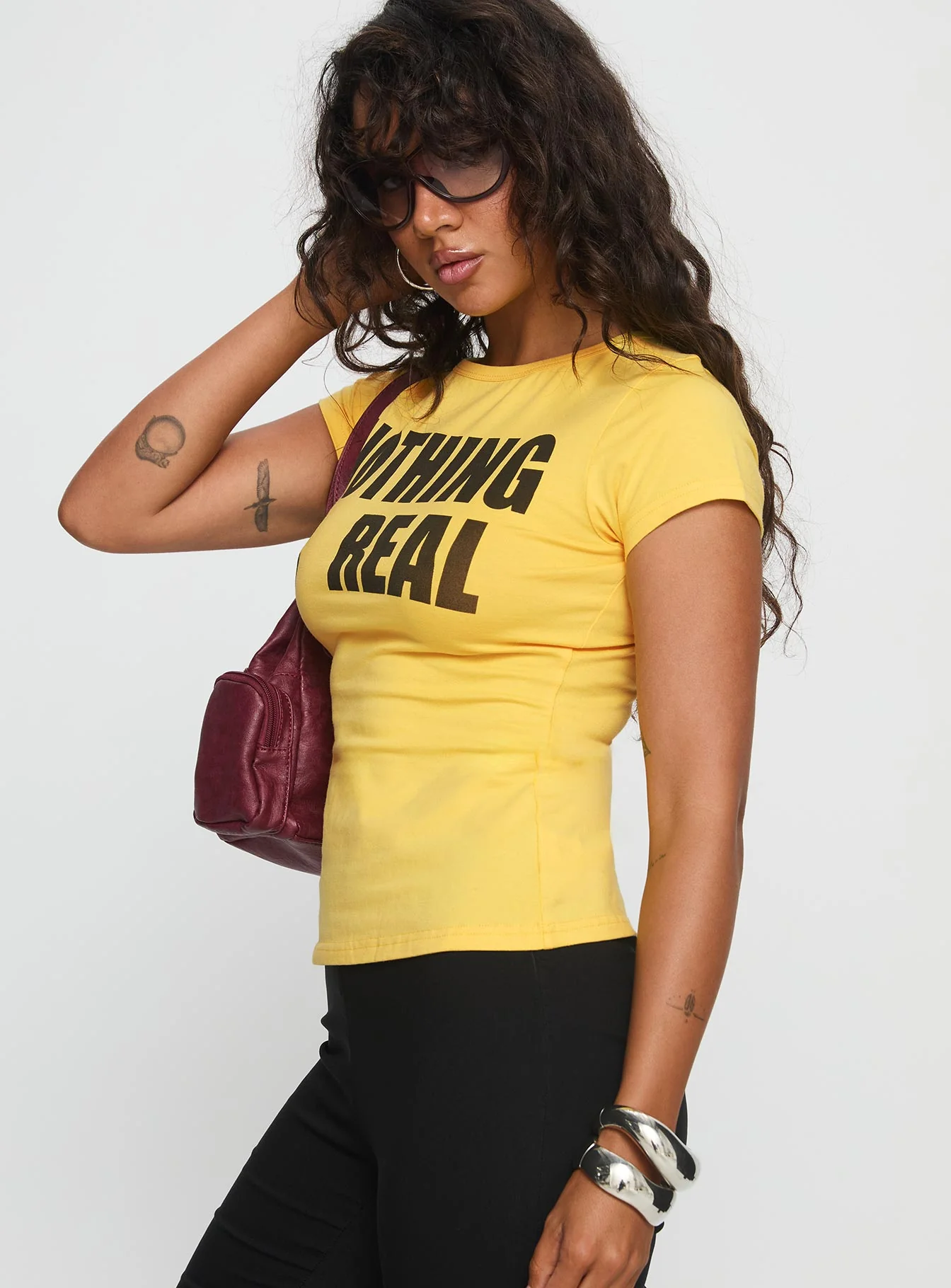 Nothing Is Real Graphic Top Yellow / Black
