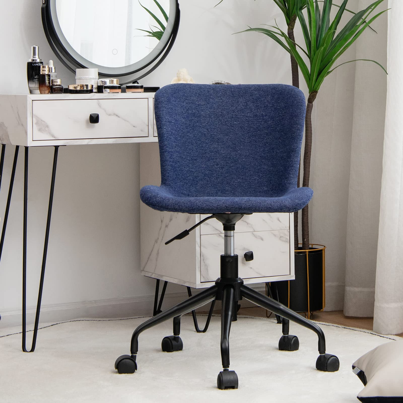 BEFOUNDLOVELY Home Office Chair with Wheels, Mid-Back Swivel Computer Chair