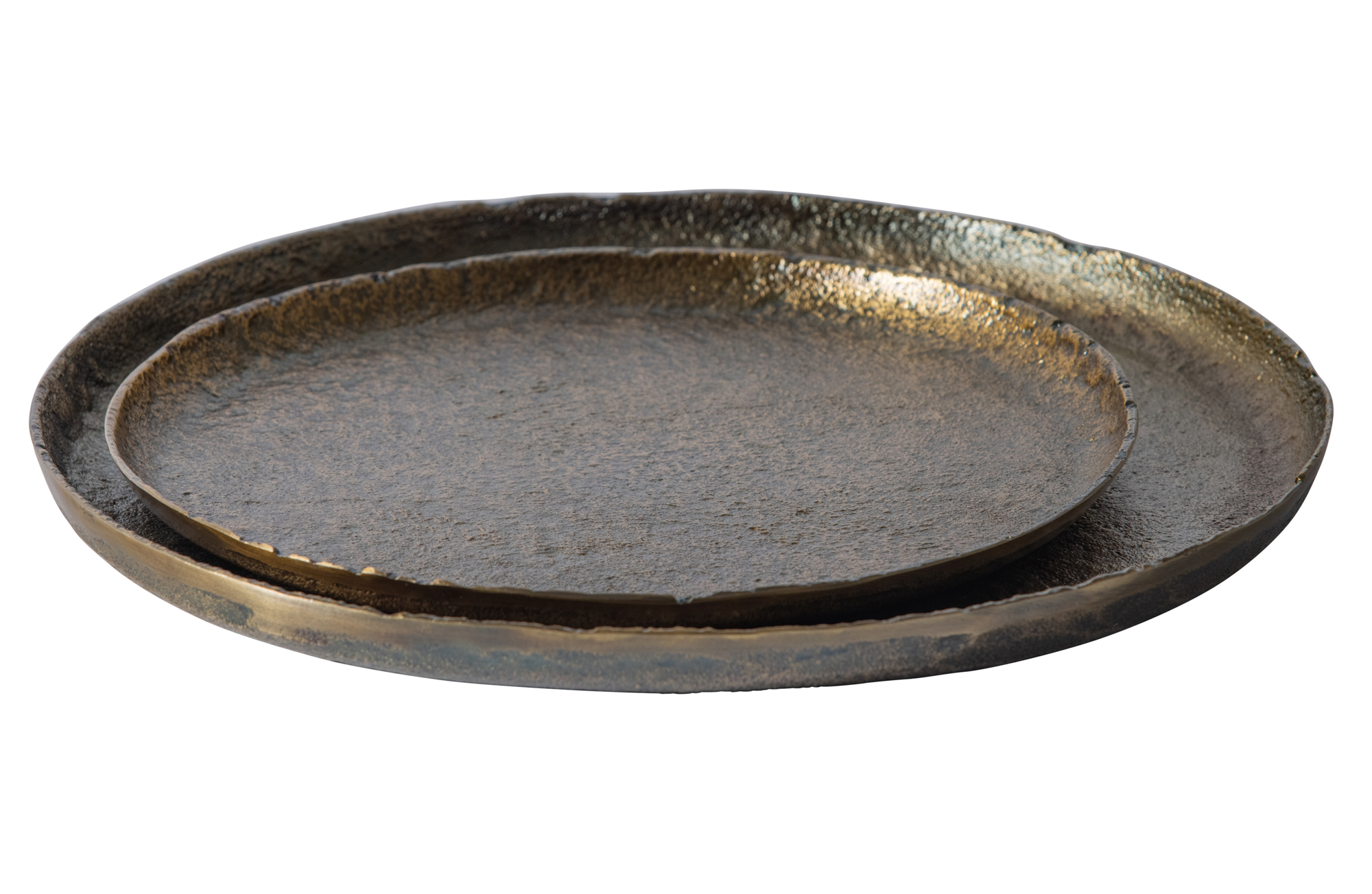 BePureHome dienblad Serving Plate - set van 2 Set V2 - Dienblad Serving Plate Metaal Antique Brass