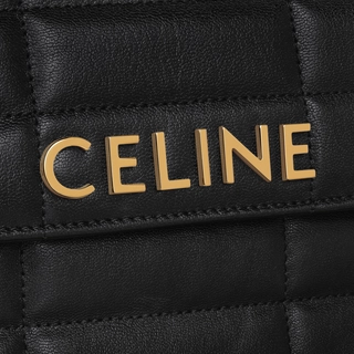 CHAIN SHOULDER BAG MATELASSE MONOCHROME CE IN QUILTED GOATSKIN BLACK - Top Club