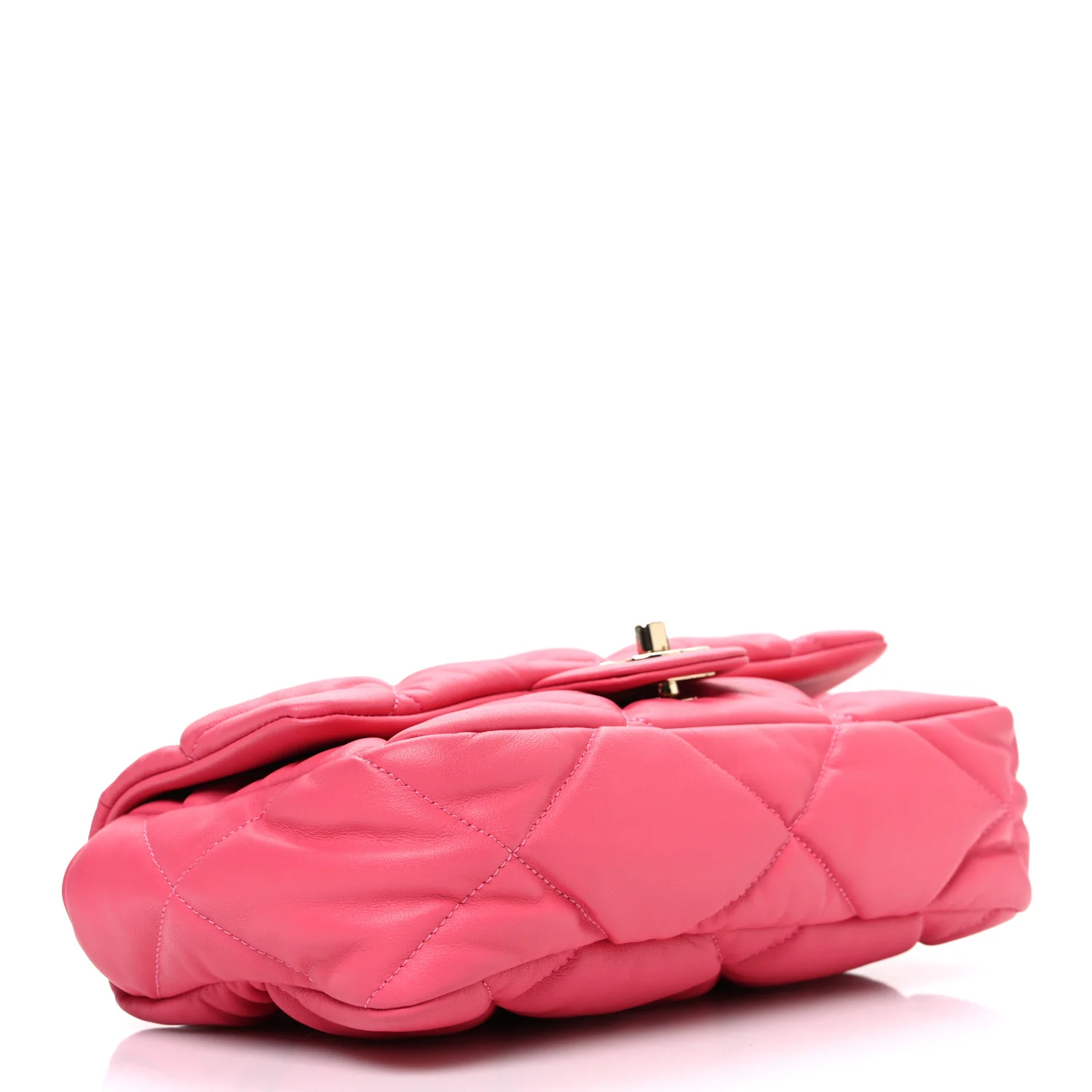 Calfskin Quilted Medium Bubbly Flap Pink - Top Club