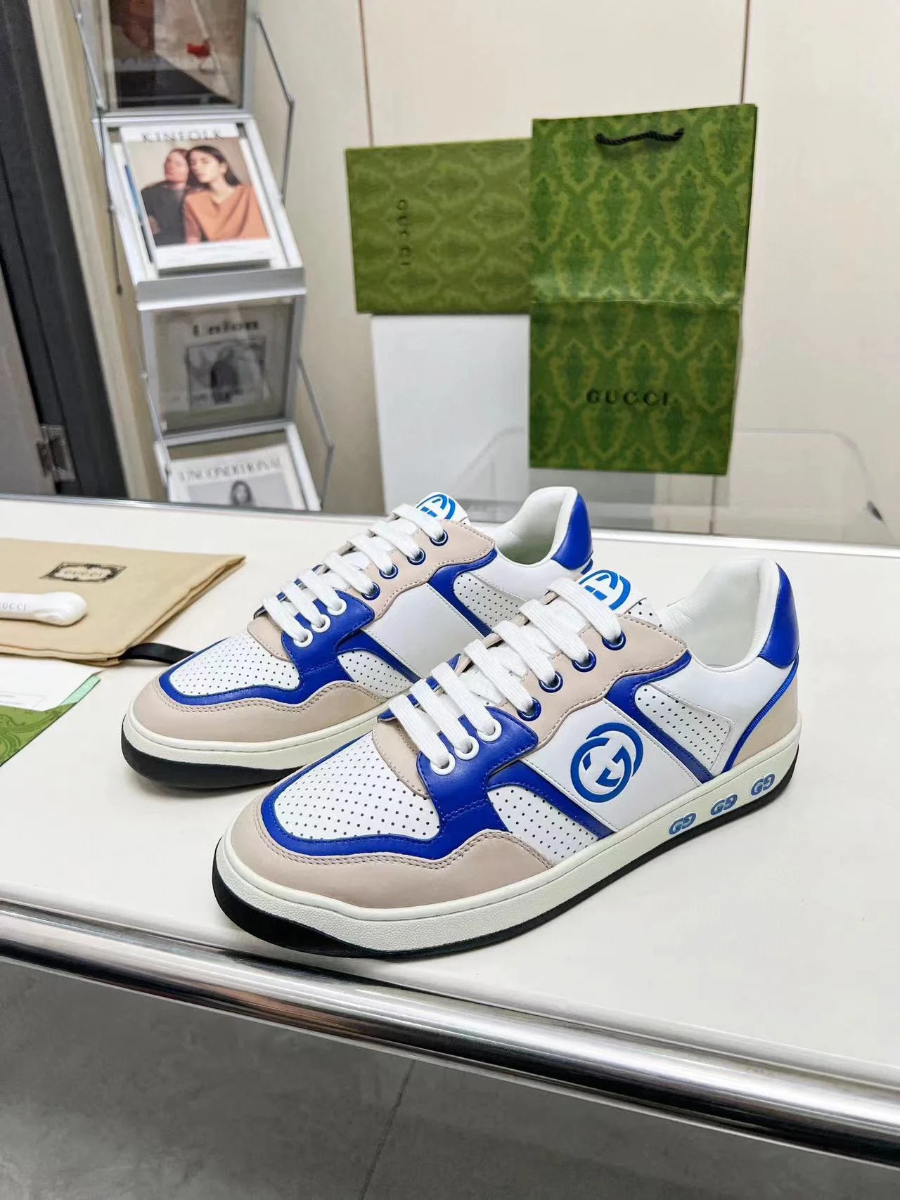 Gucci Screener Red White Leather Sneakers For Men And Women - Sneaker Replica Workshop