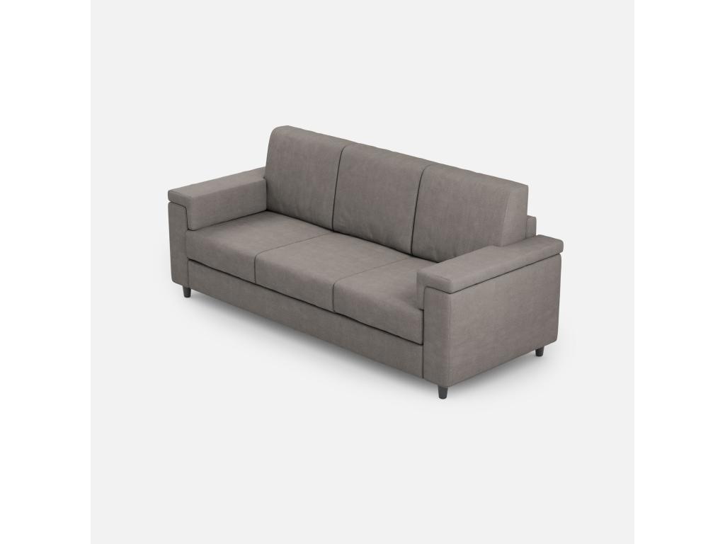 Sofá Joliven de 3 plazas tres plazas de 60 cm dimensiones exteriores L 208 cm gris