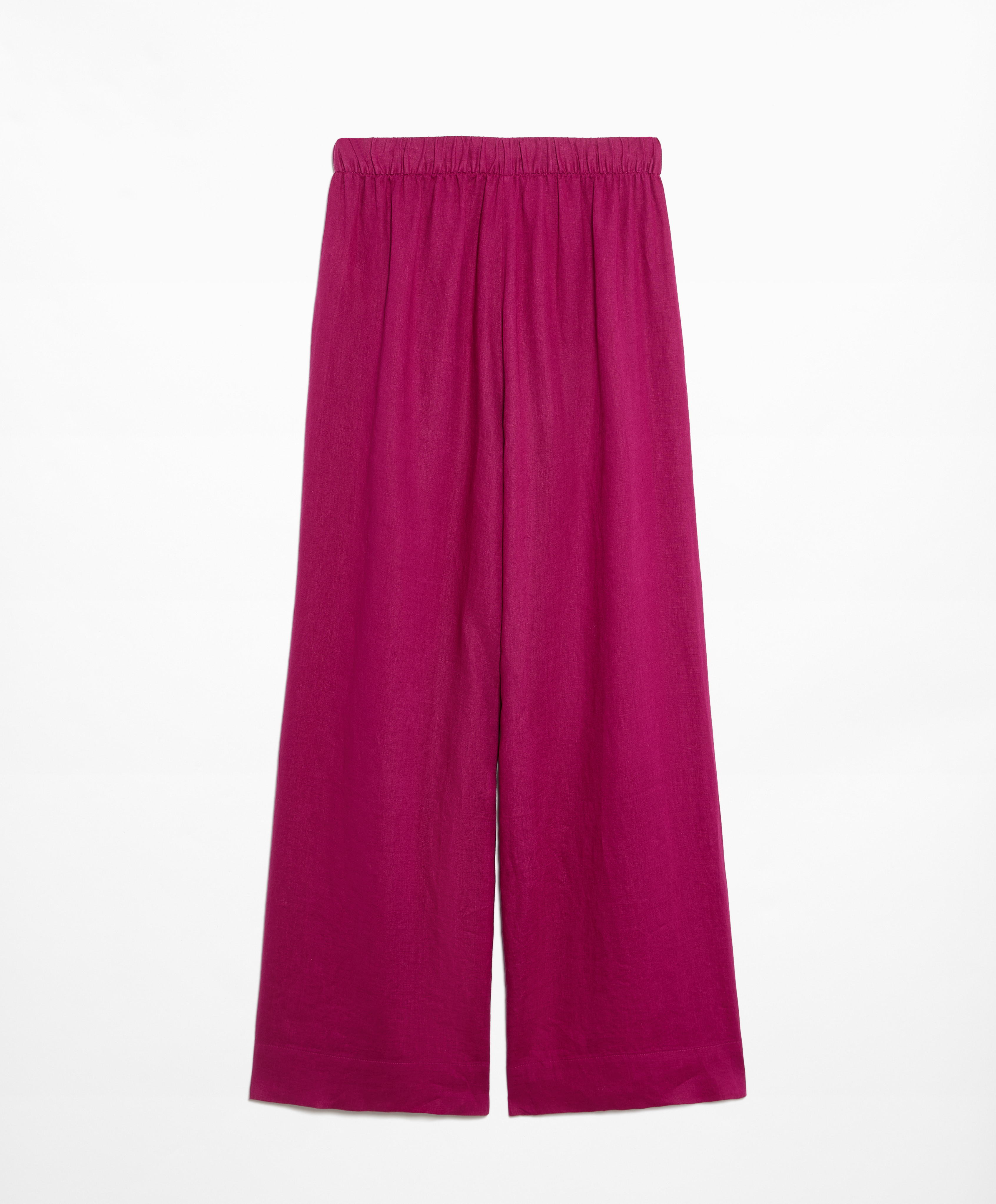 OYSHO 100% linen wide straight-leg trousers