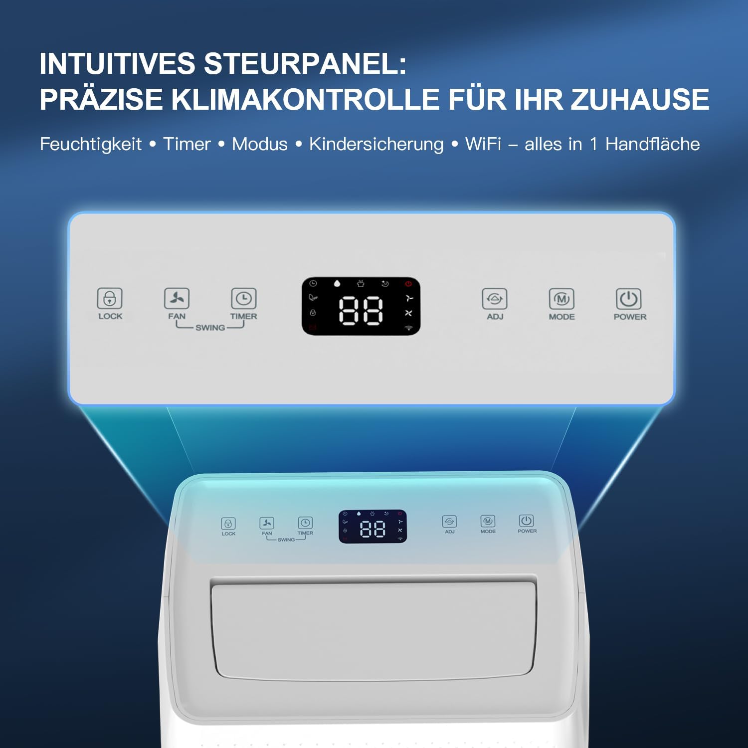 Deumidificatore elettrico 26 l/giorno con controllo WiFi/APP, deumidificatore intelligente (3 modalità), display digitale, serbatoio rimovibile da 4,5 l, scarico continuo < 39 dB