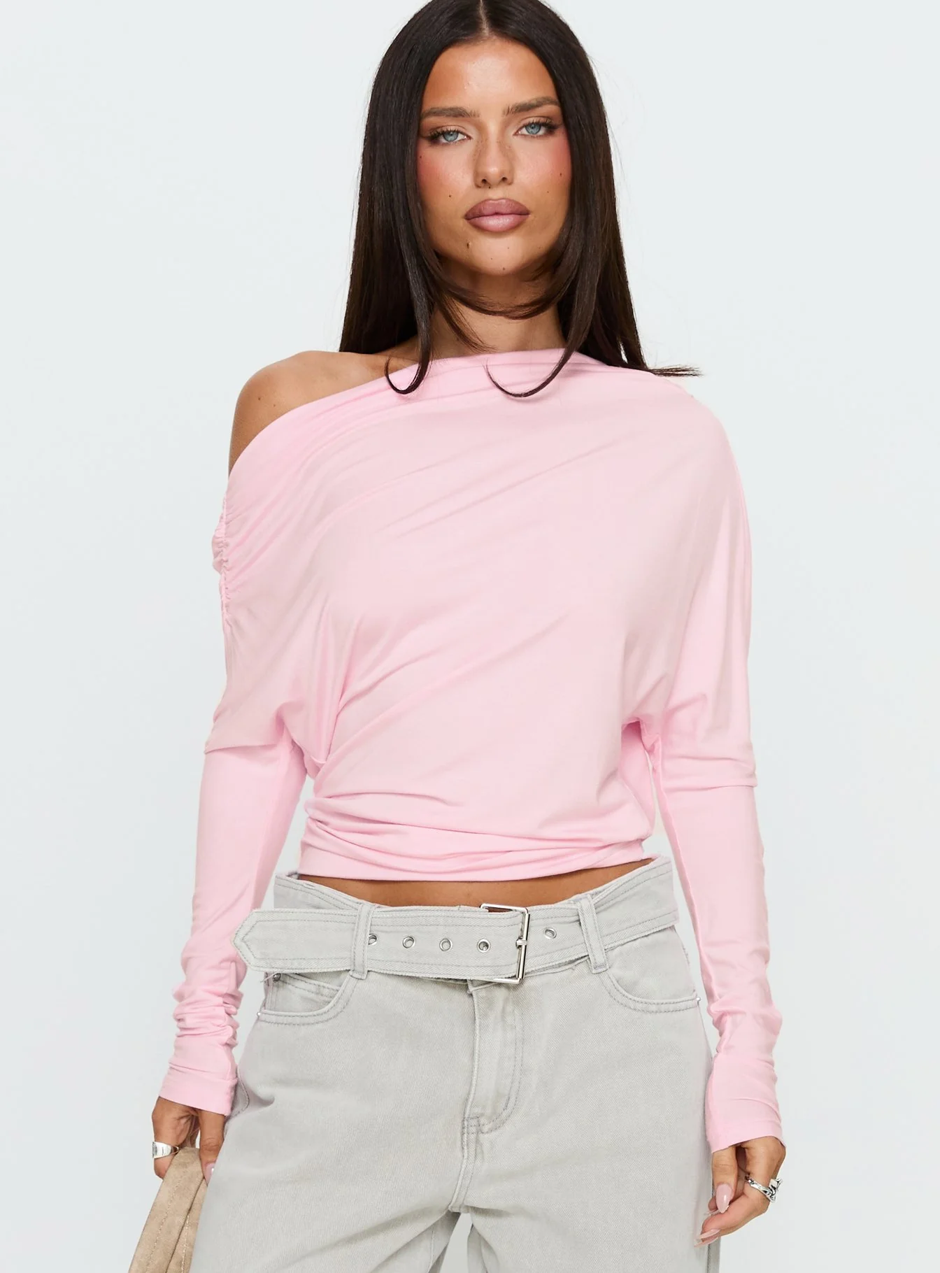 Party Hour Off Shoulder Top Pink