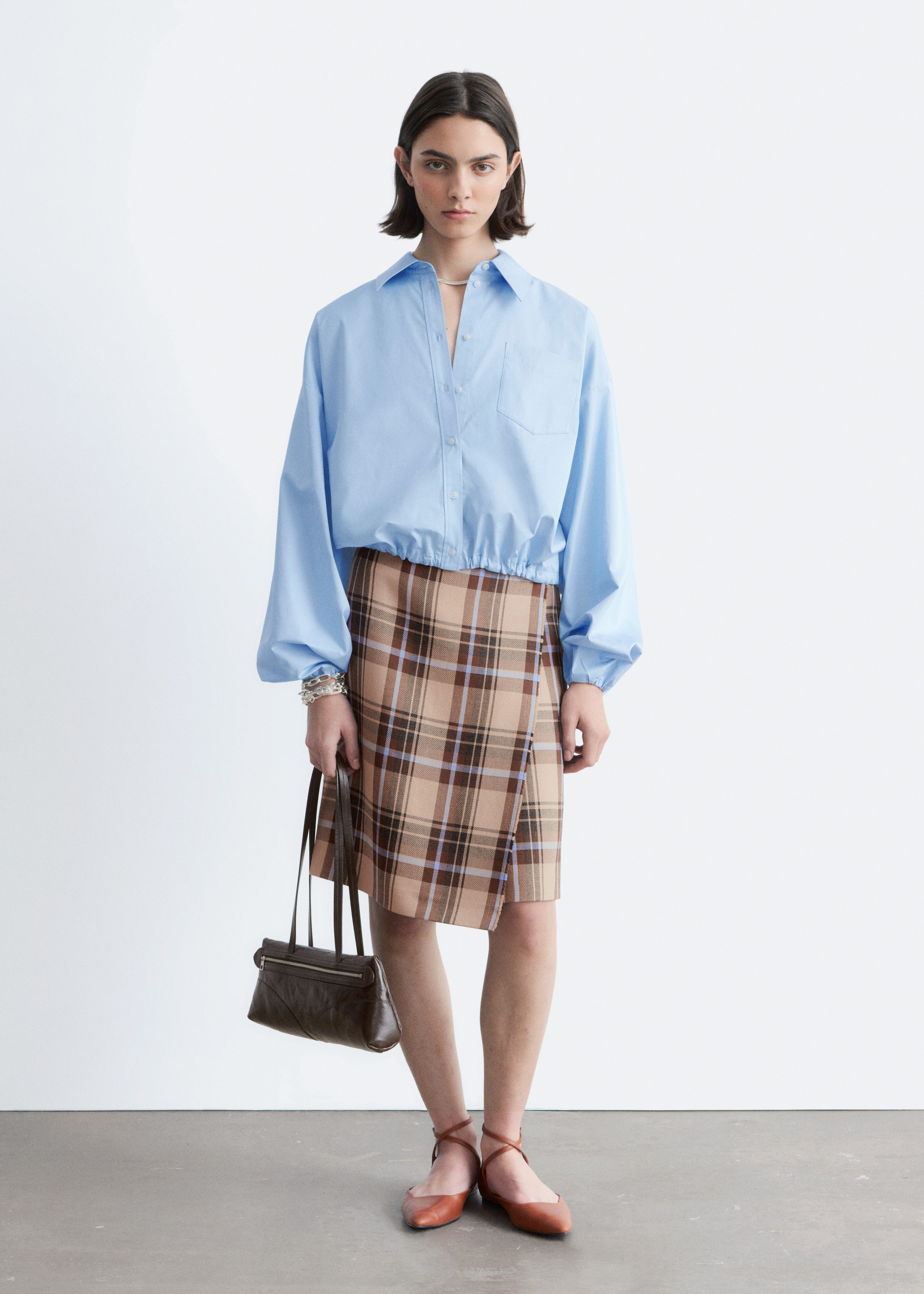 & Other Stories CROPPED DRAWSTRING SHIRT