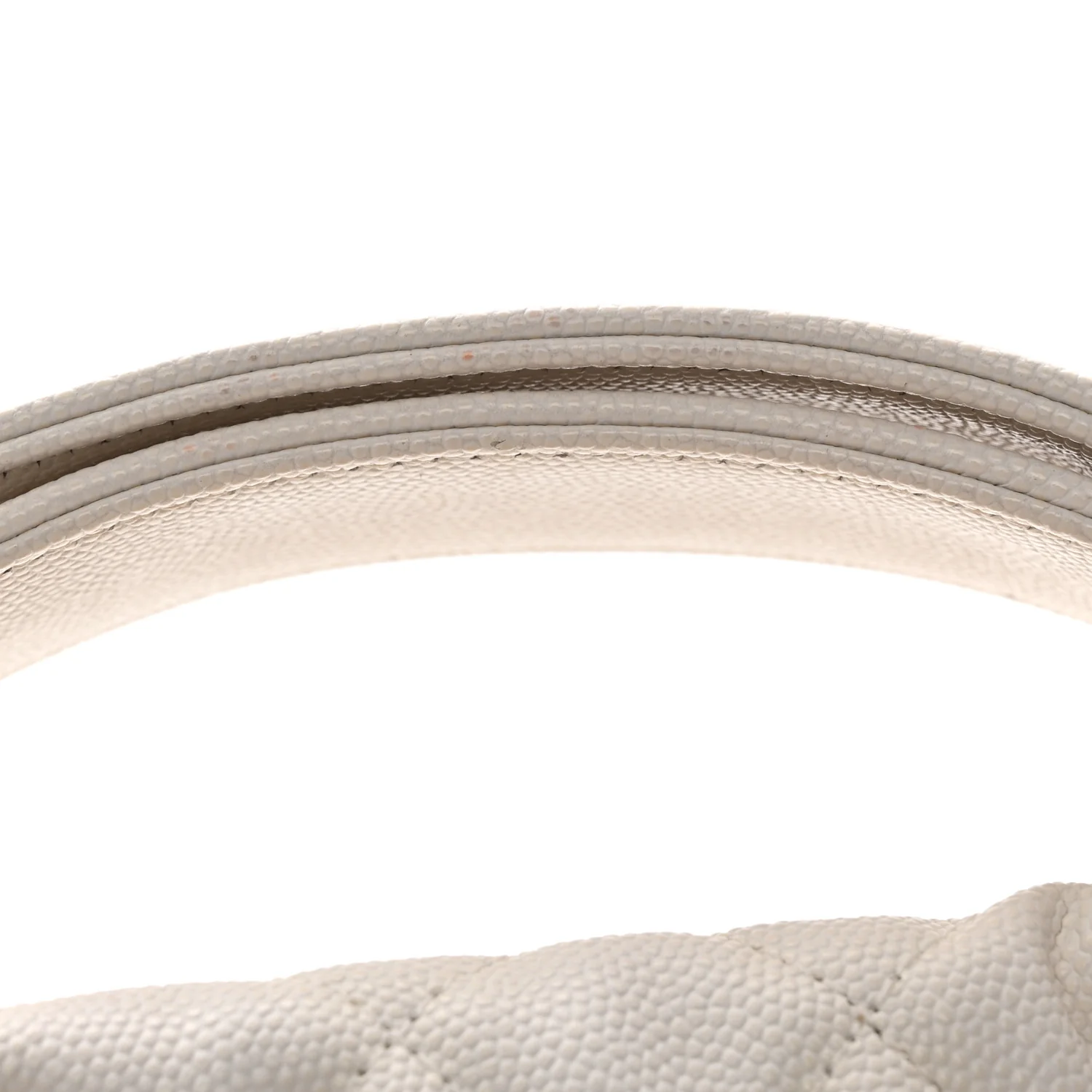 Shiny Caviar Quilted Bow Pouch Hobo White - Top Club