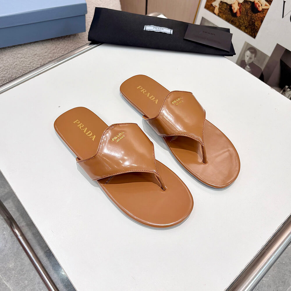 Prada Brushed leather thong sandals - Top Club