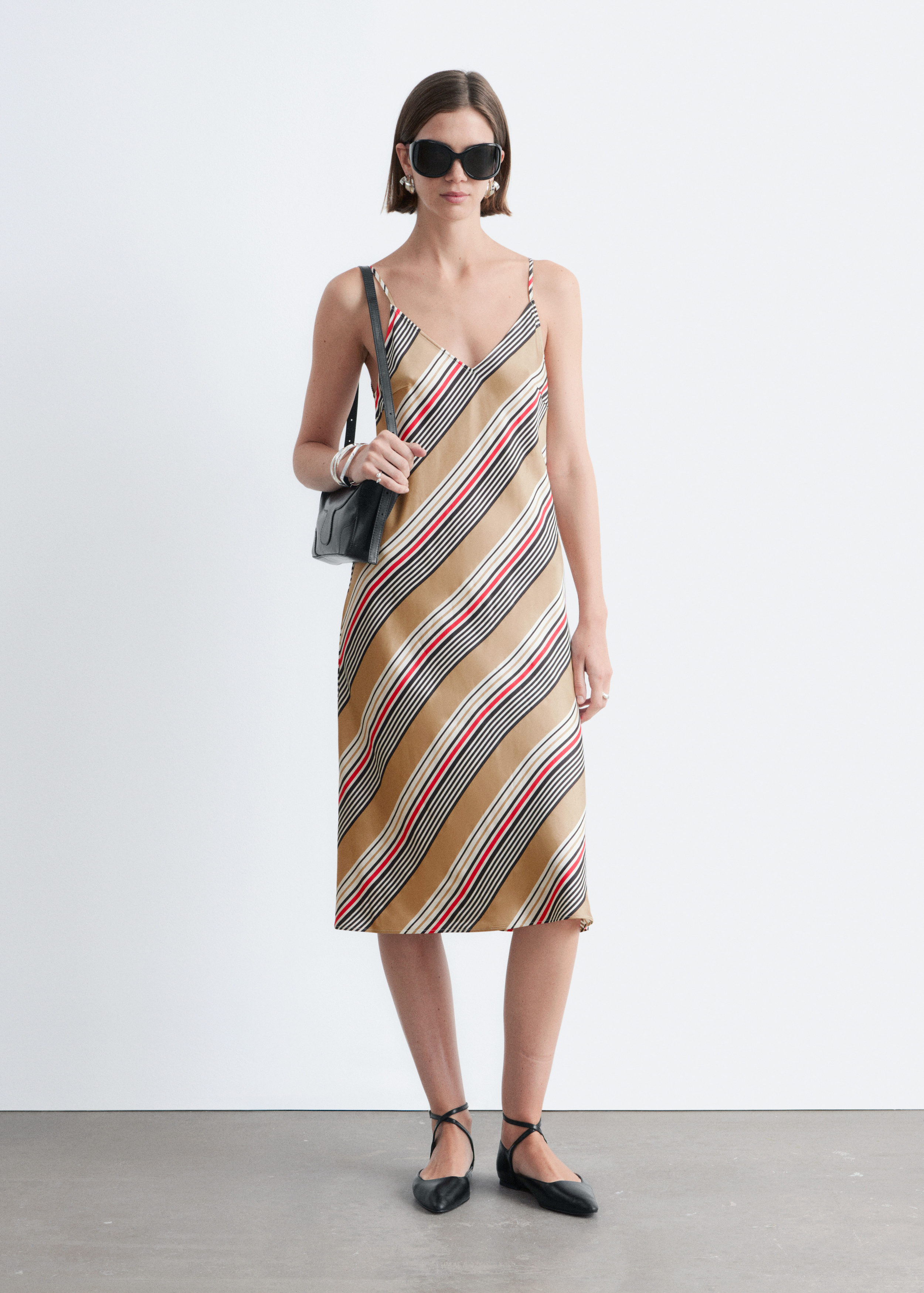 & Other Stories SATIN SLIP MIDI DRESS