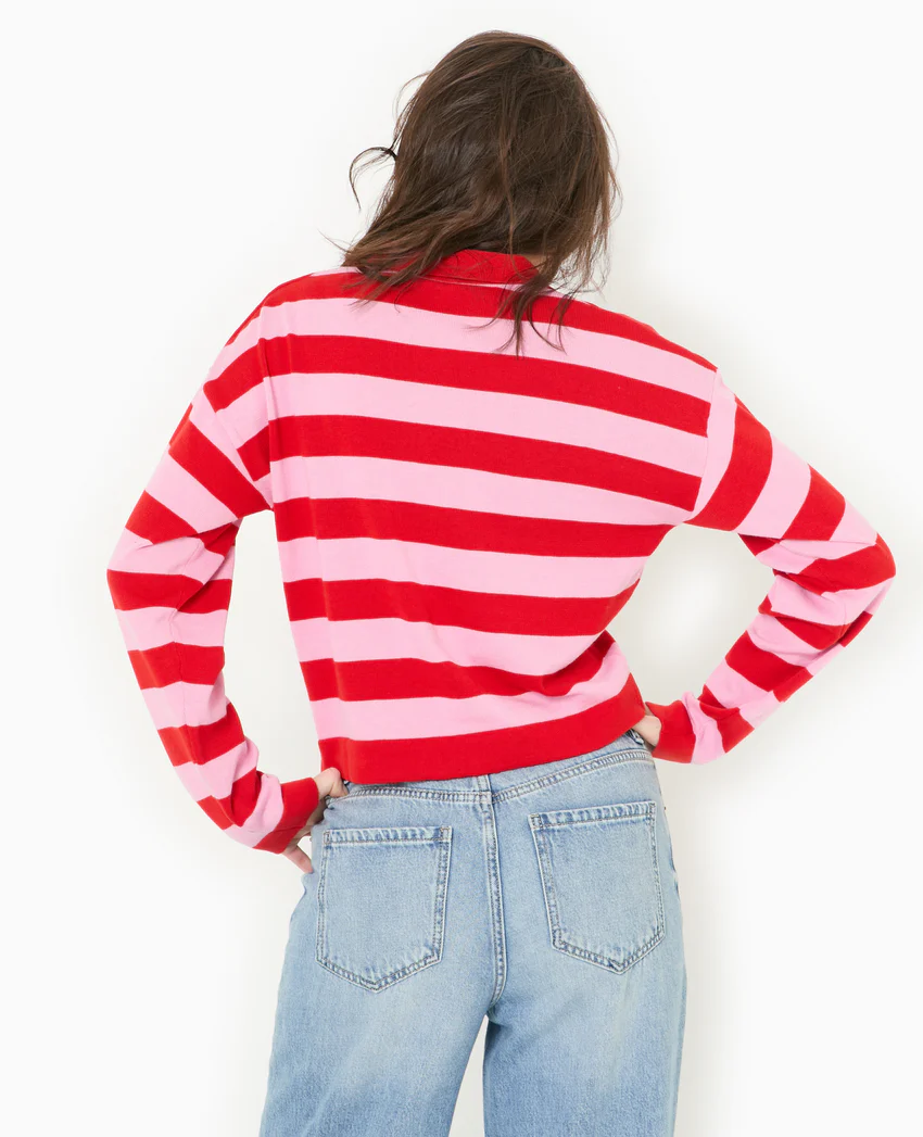 Pimkie Pull col polo en maille rayée