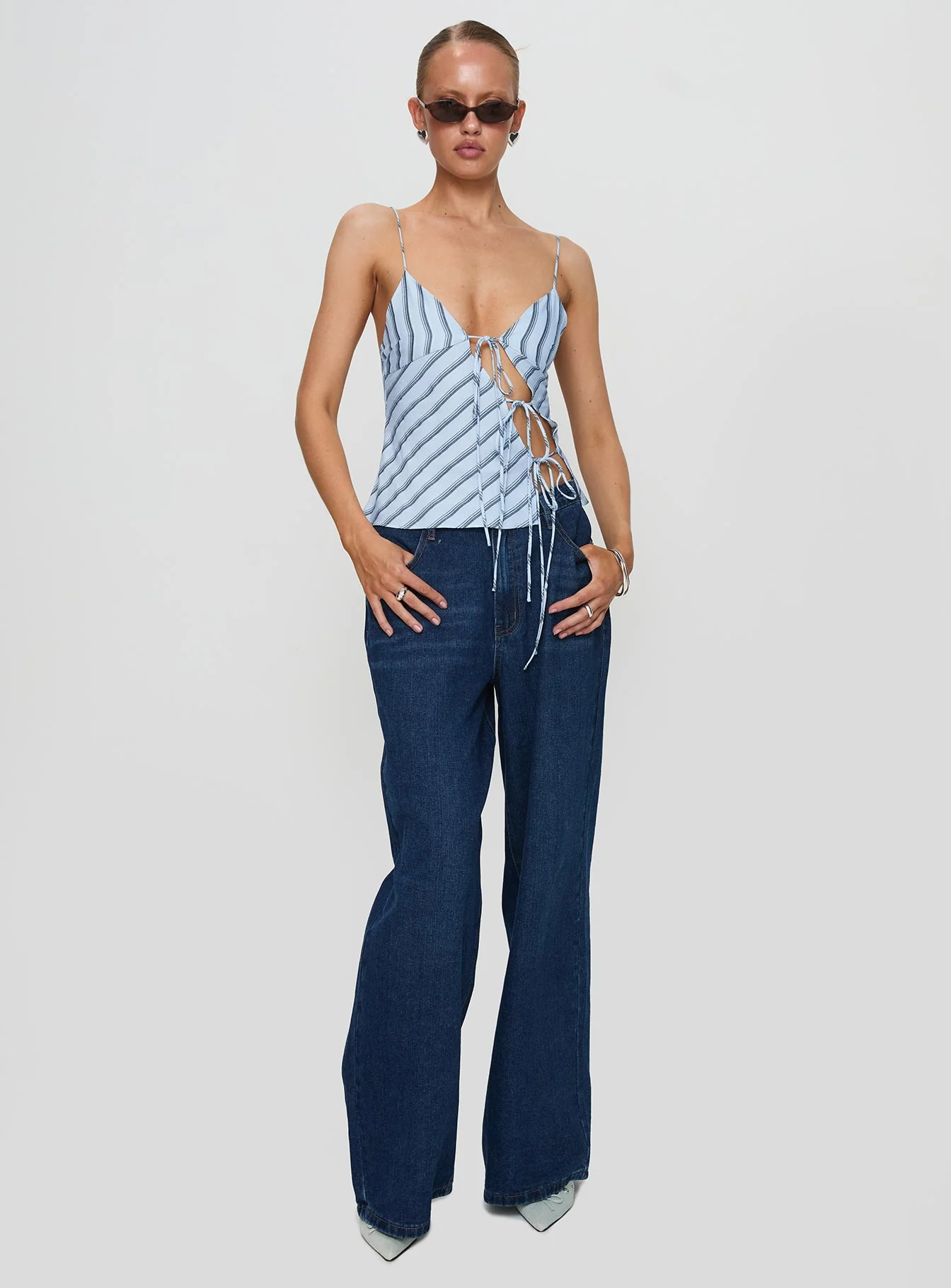 Mariah Top Blue Stripe
