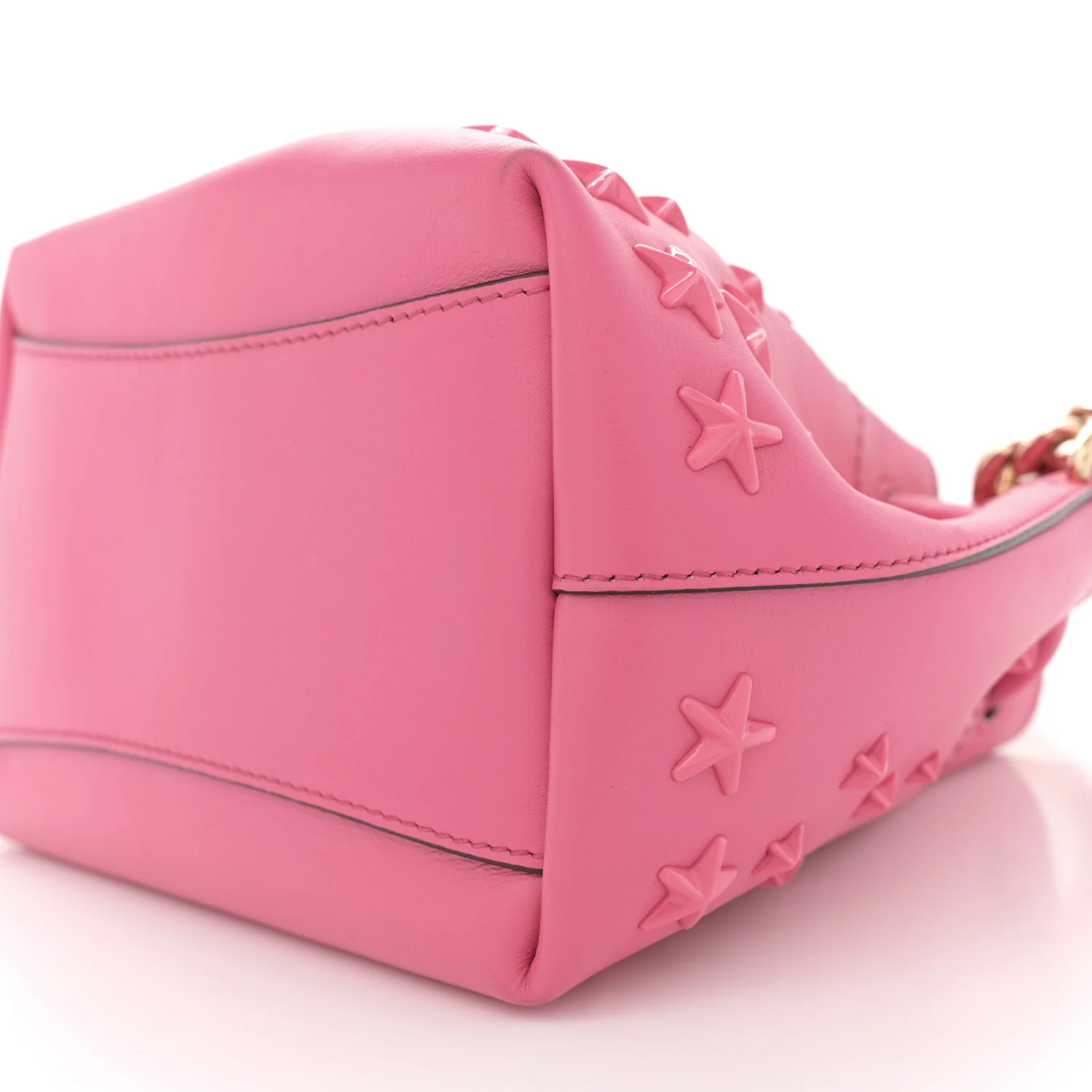 Calfskin Star Studded Bon Bon Bucket Bag Candy Pink - Top Club