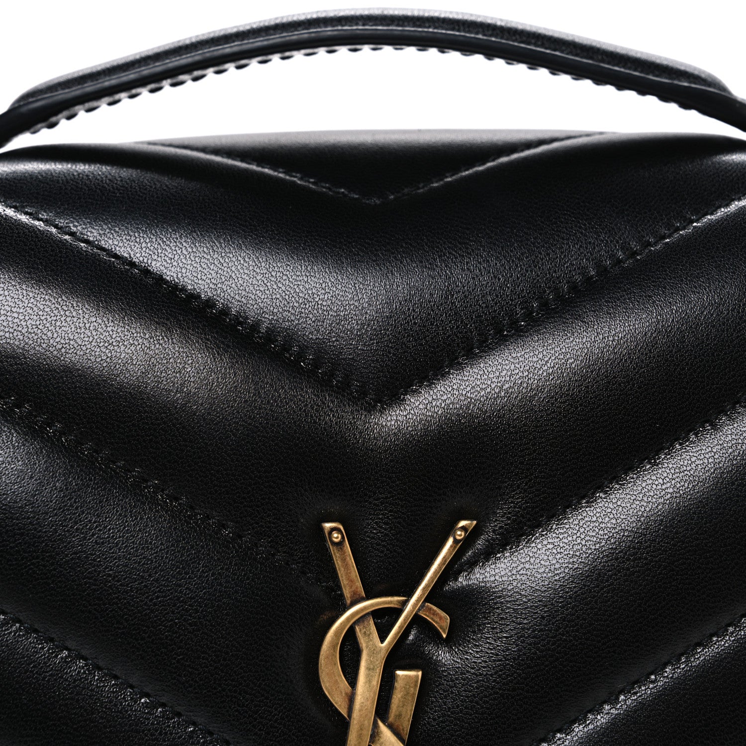 Lambskin Chevron Quilted Medium Loulou Black - Top Club