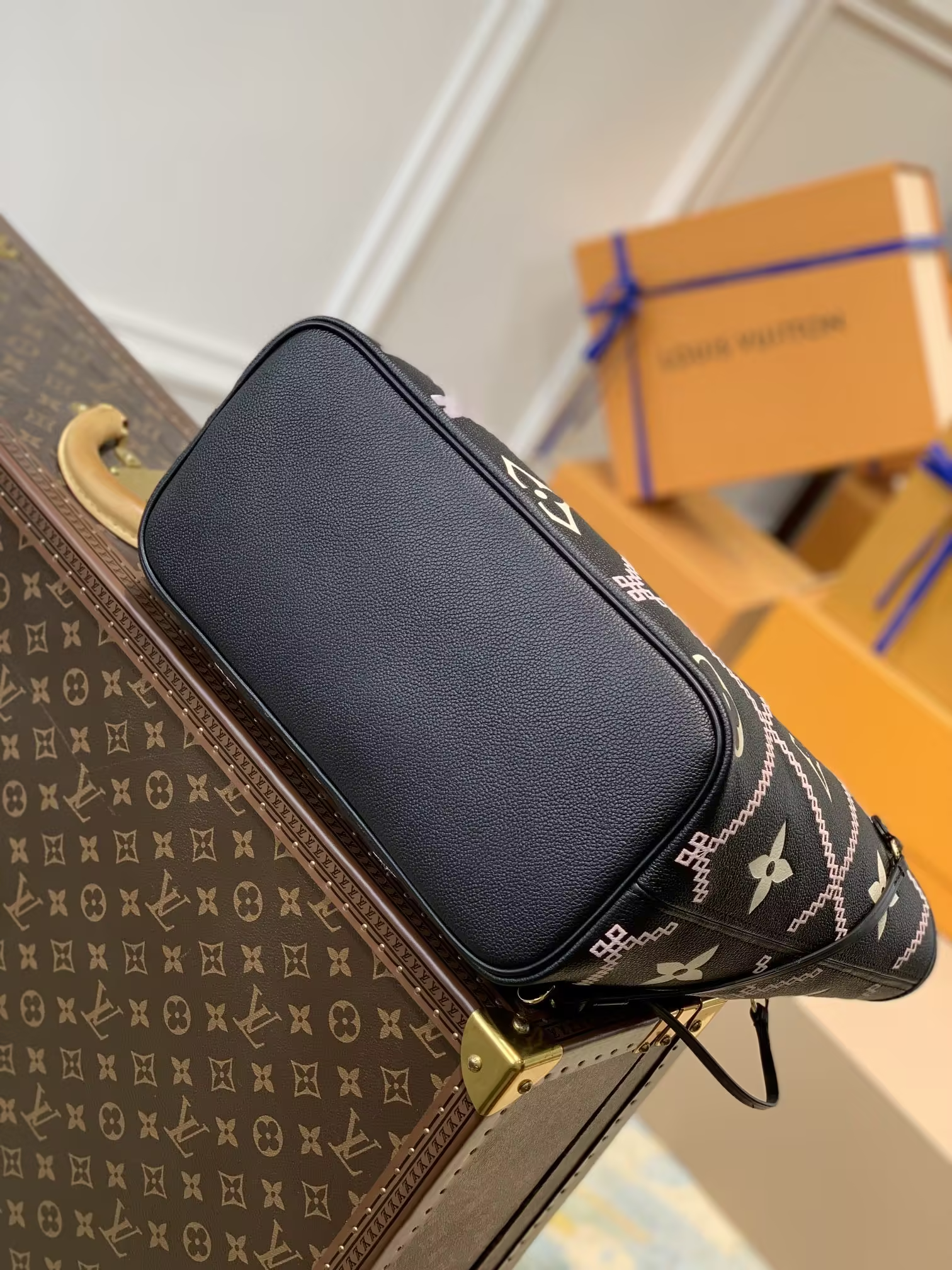 Louis Neverfull MM Monogram Empriente Cream/Black size:31*28*14 cm - Top Club
