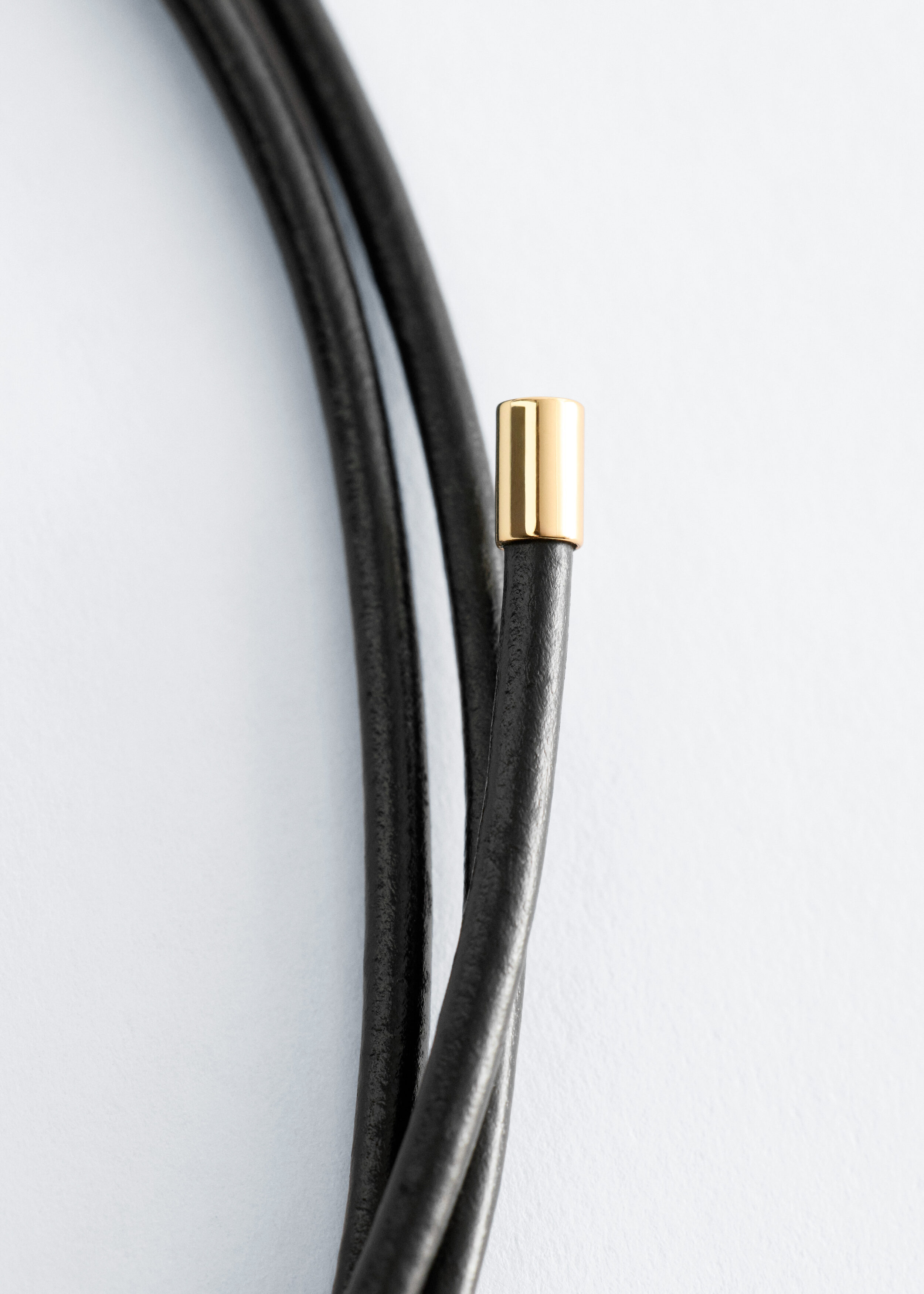 & Other Stories RING-PENDANT LEATHER NECKLACE